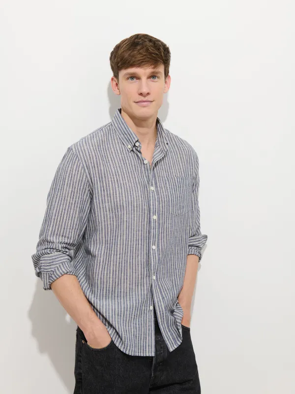 Mill Striped Shirt In Chambray sold by Alex Mill