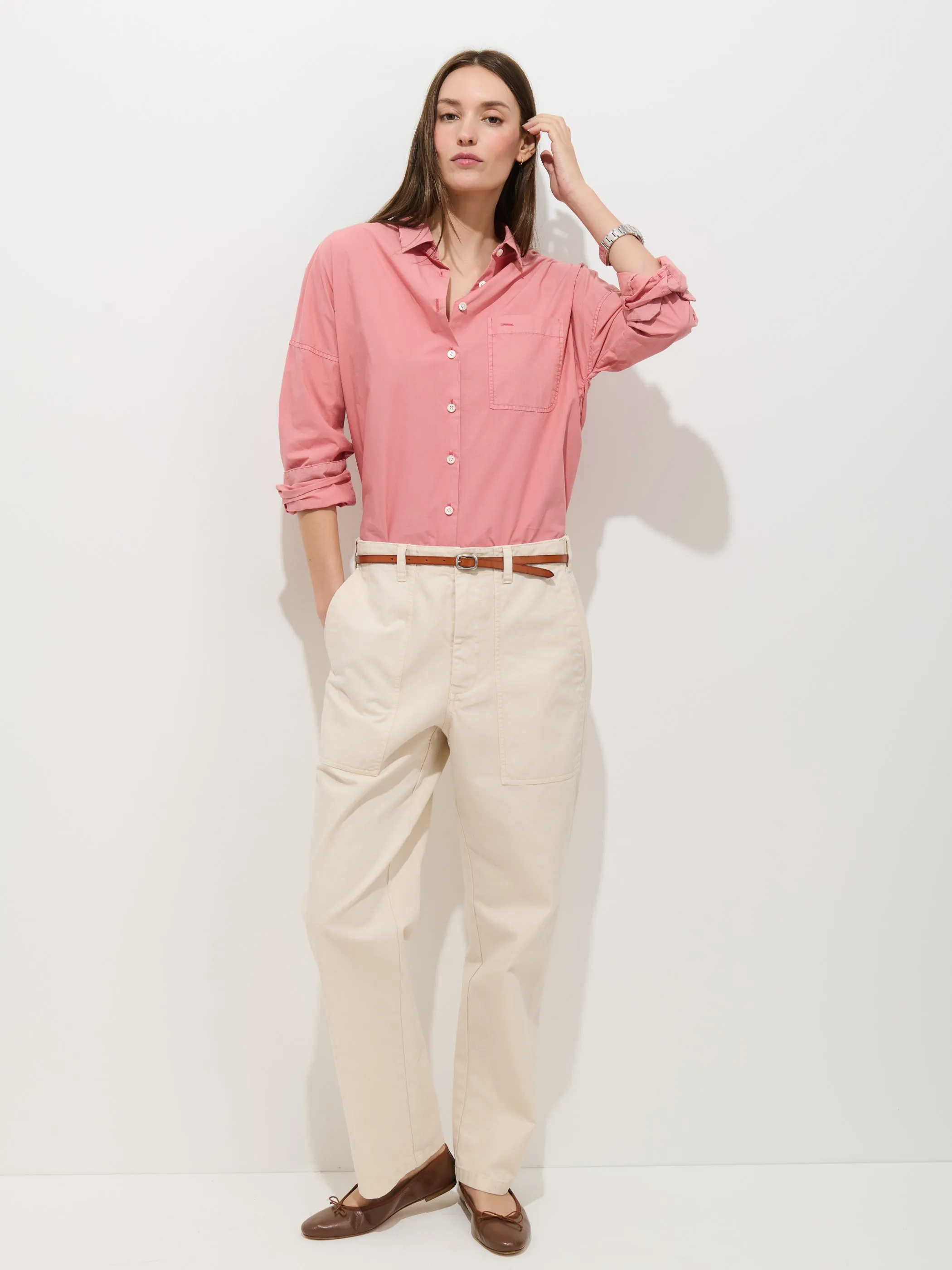Jo Shirt In Cotton Poplin sold by Alex Mill product image thumbnail 3