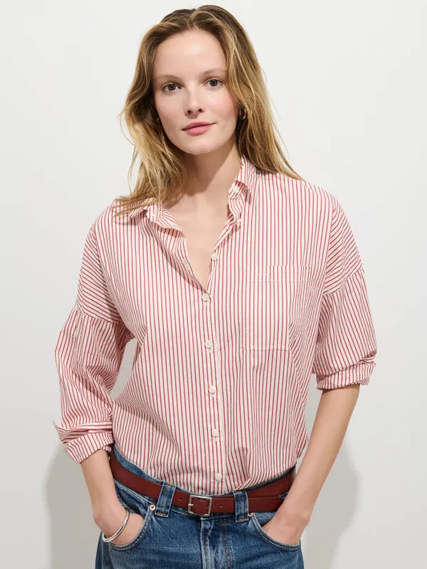 Jo Striped Shirt In Cotton Poplin sold by Alex Mill