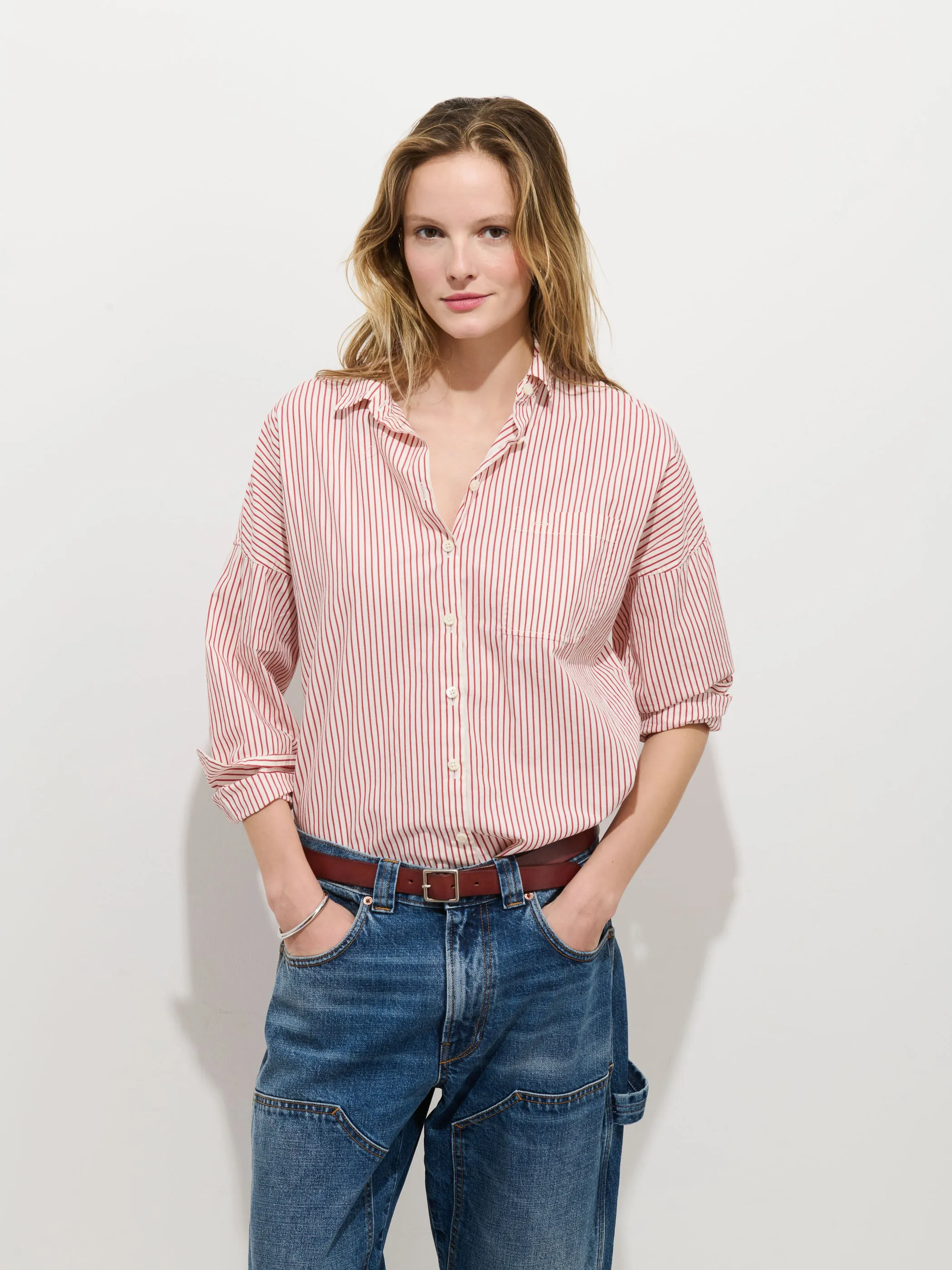 Jo Striped Shirt In Cotton Poplin sold by Alex Mill product image thumbnail 3