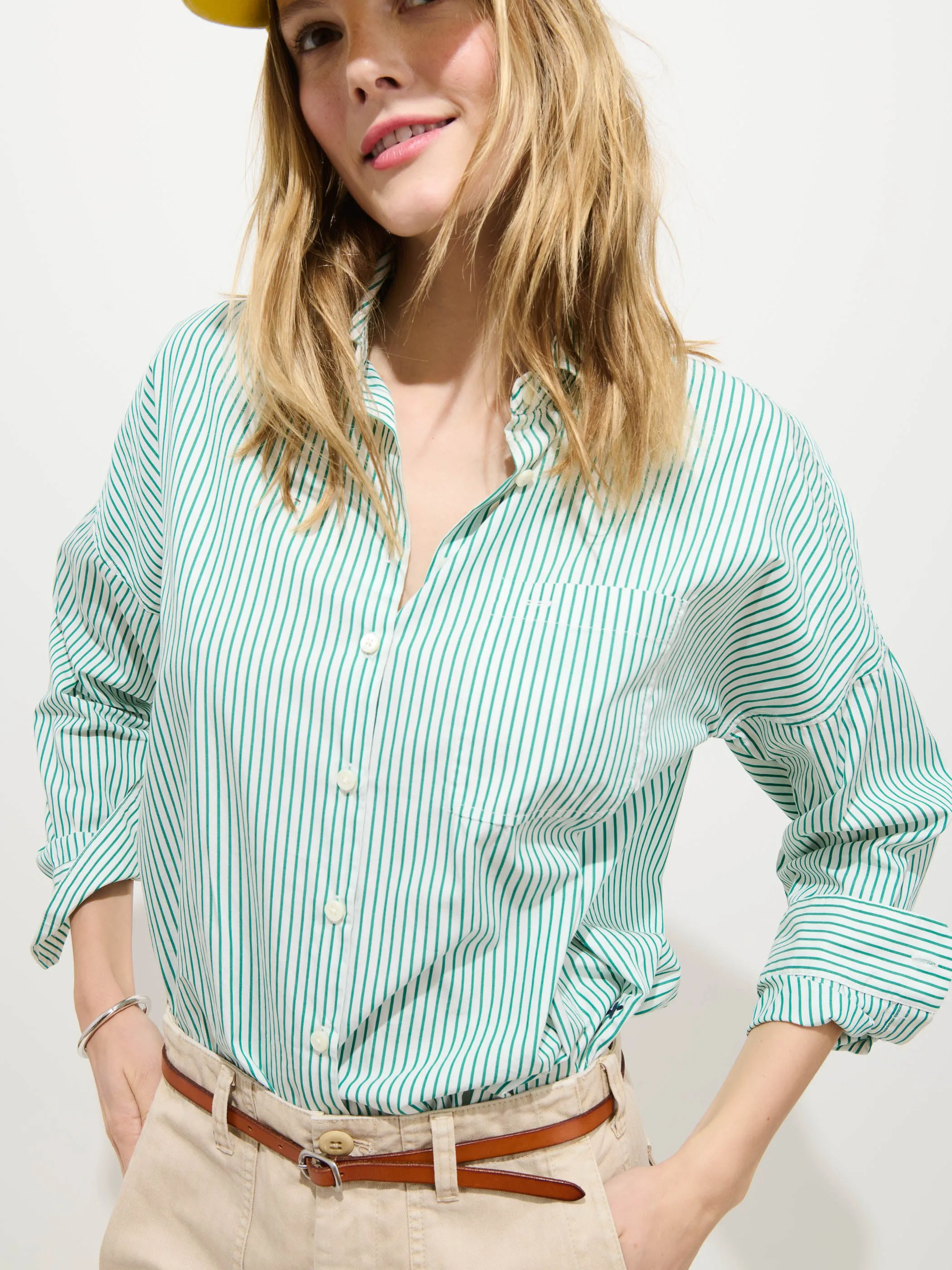 Jo Striped Shirt In Cotton Poplin sold by Alex Mill product image thumbnail 4