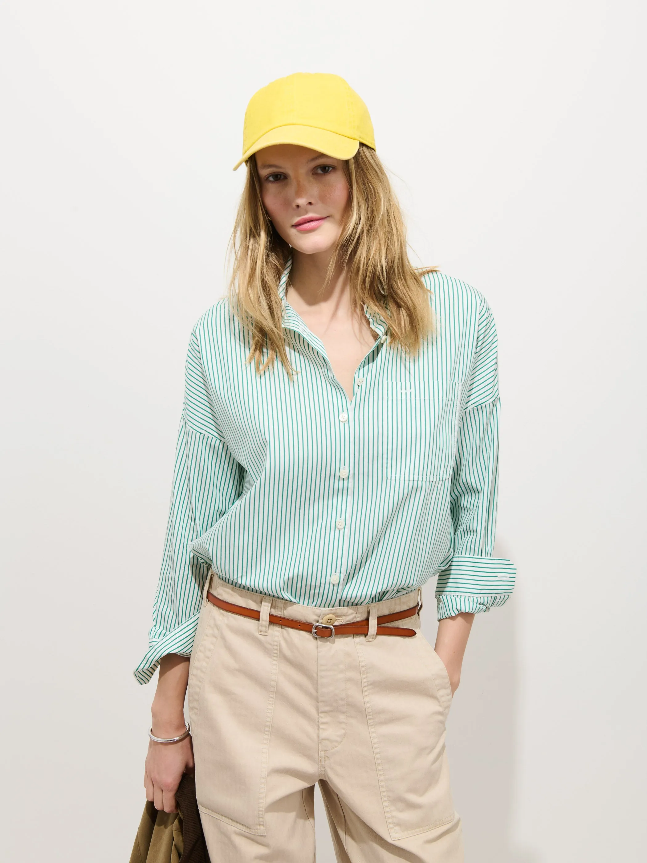 Jo Striped Shirt In Cotton Poplin sold by Alex Mill