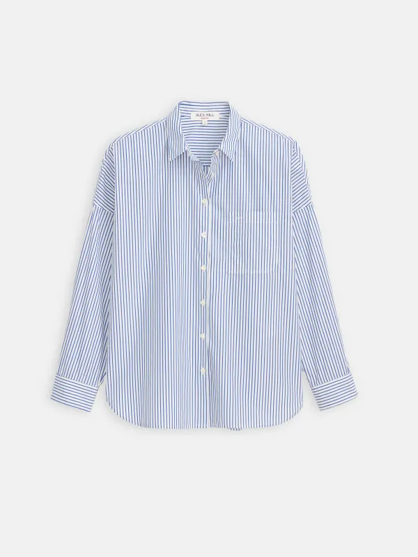 Jo Striped Shirt In Cotton Poplin sold by Alex Mill