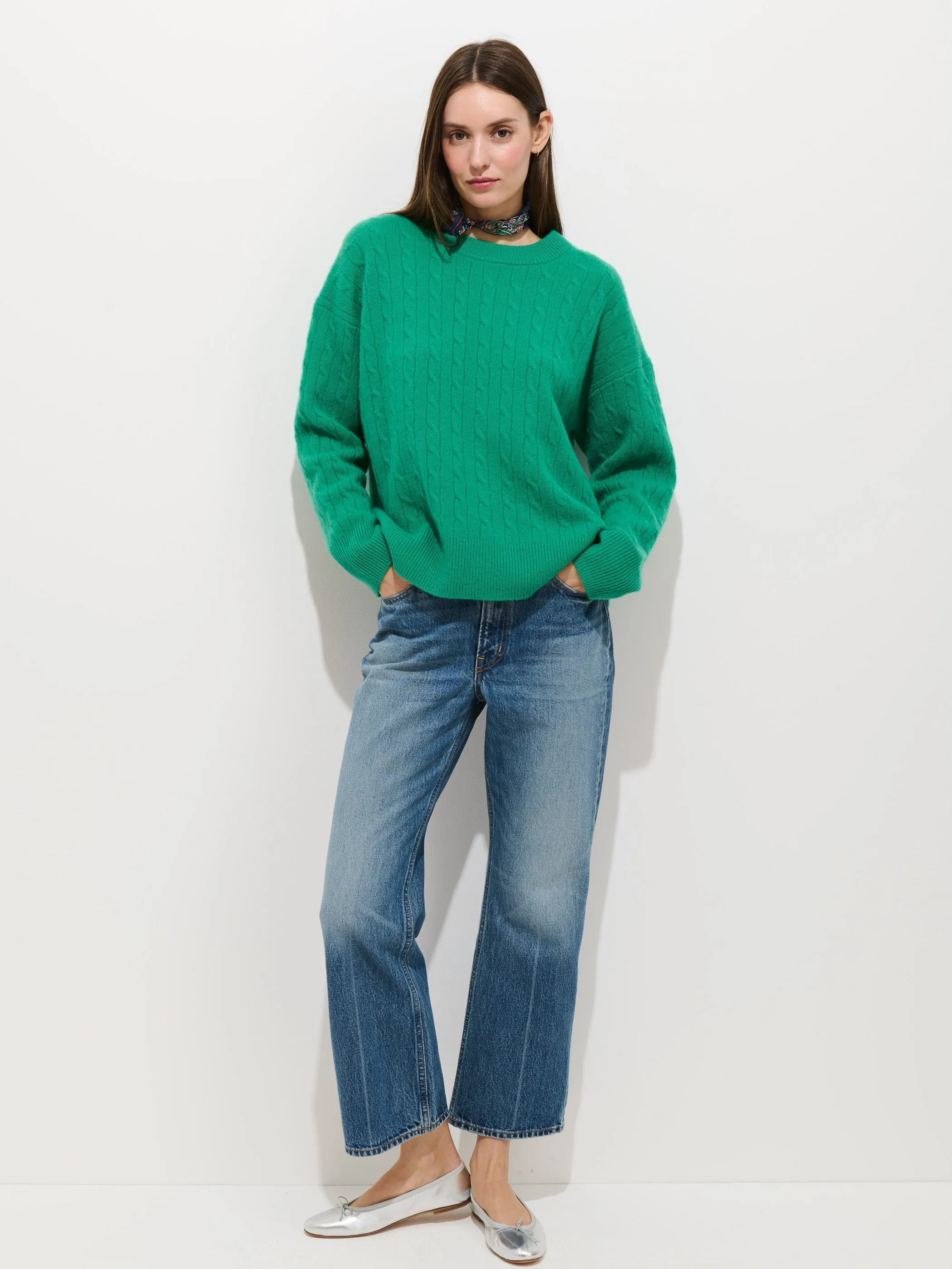 Charlie Cable Sweater In Cashmere sold by Alex Mill product image thumbnail 5