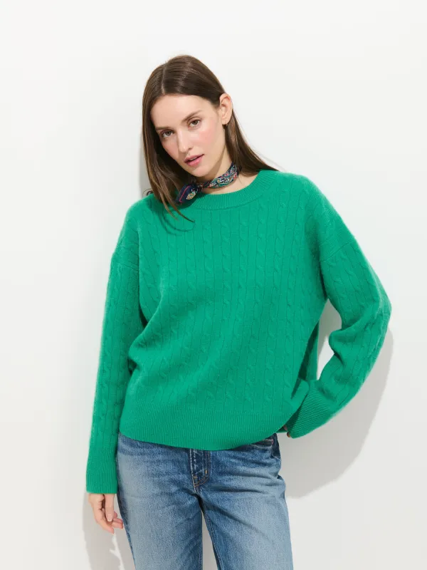 Charlie Cable Sweater In Cashmere sold by Alex Mill