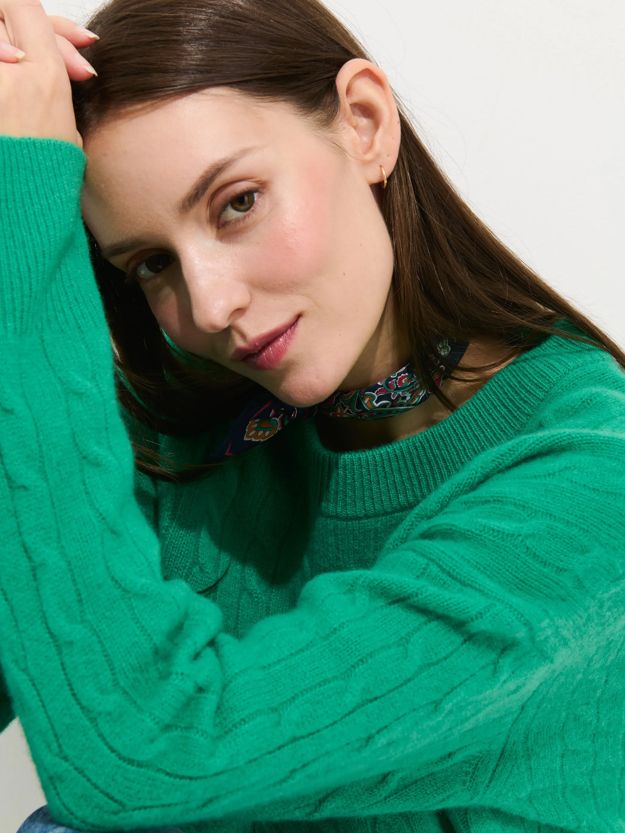 Charlie Cable Sweater In Cashmere sold by Alex Mill product image thumbnail 4