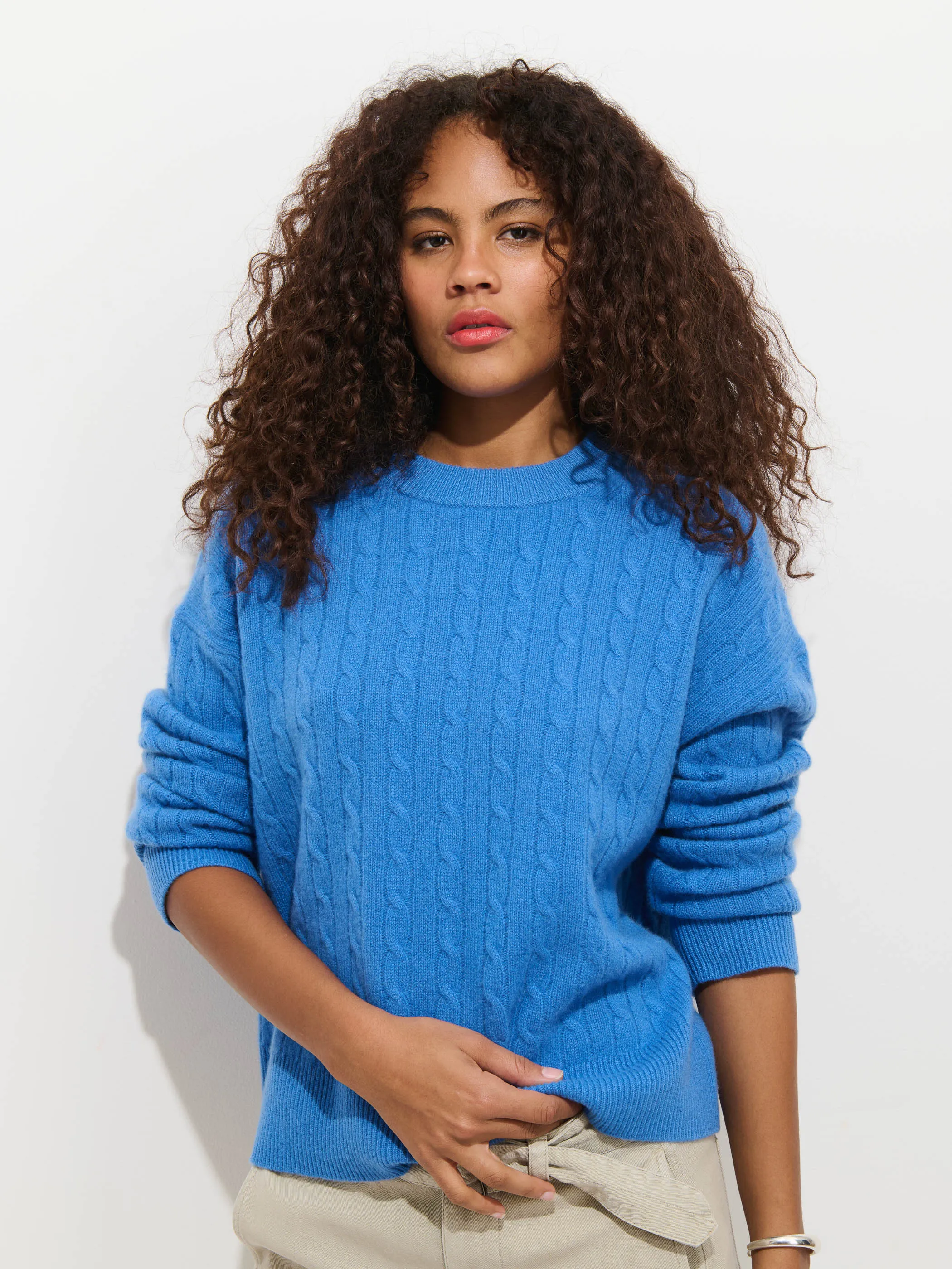 Charlie Cable Sweater In Cashmere sold by Alex Mill