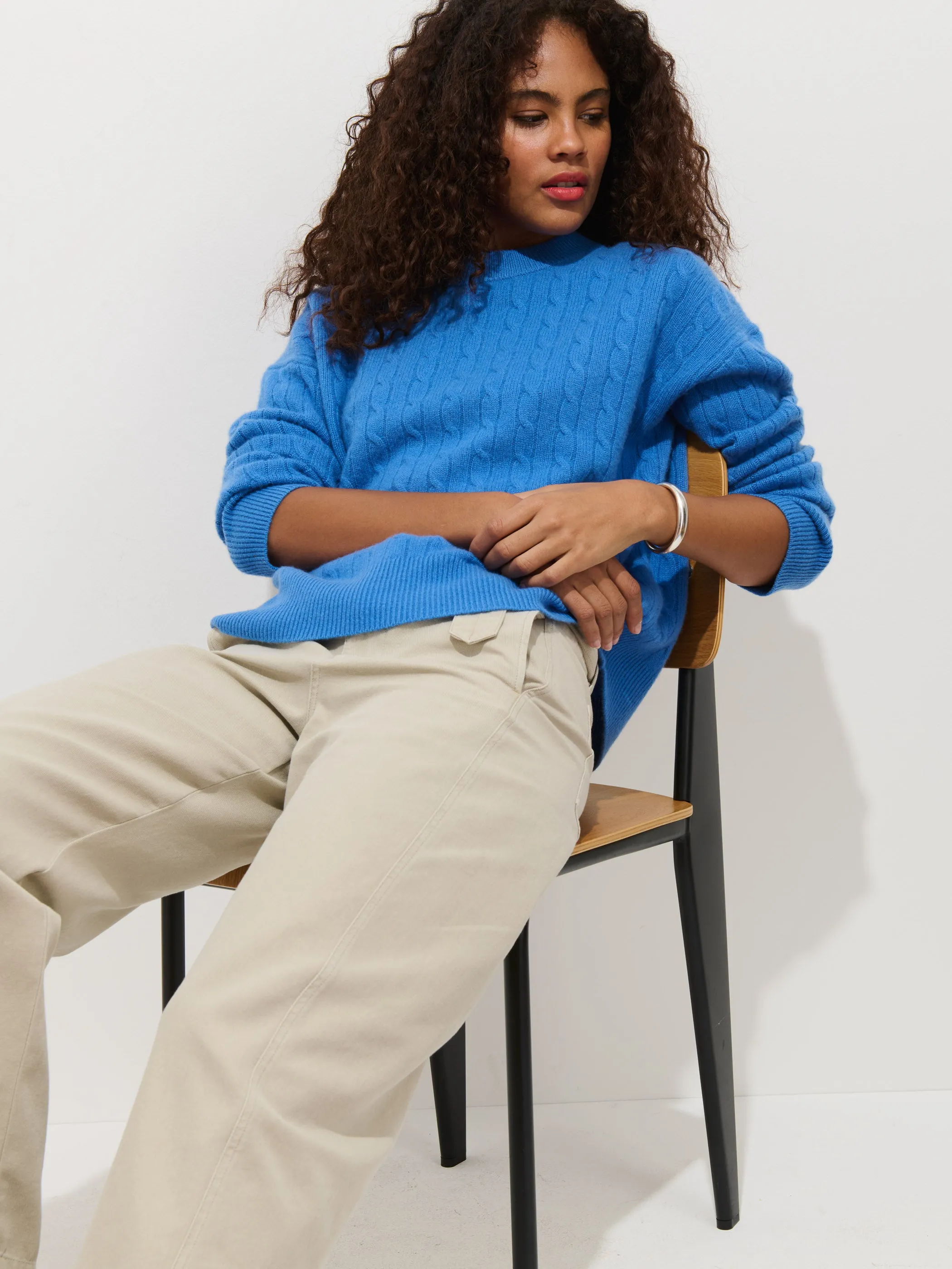 Charlie Cable Sweater In Cashmere sold by Alex Mill product image thumbnail 4
