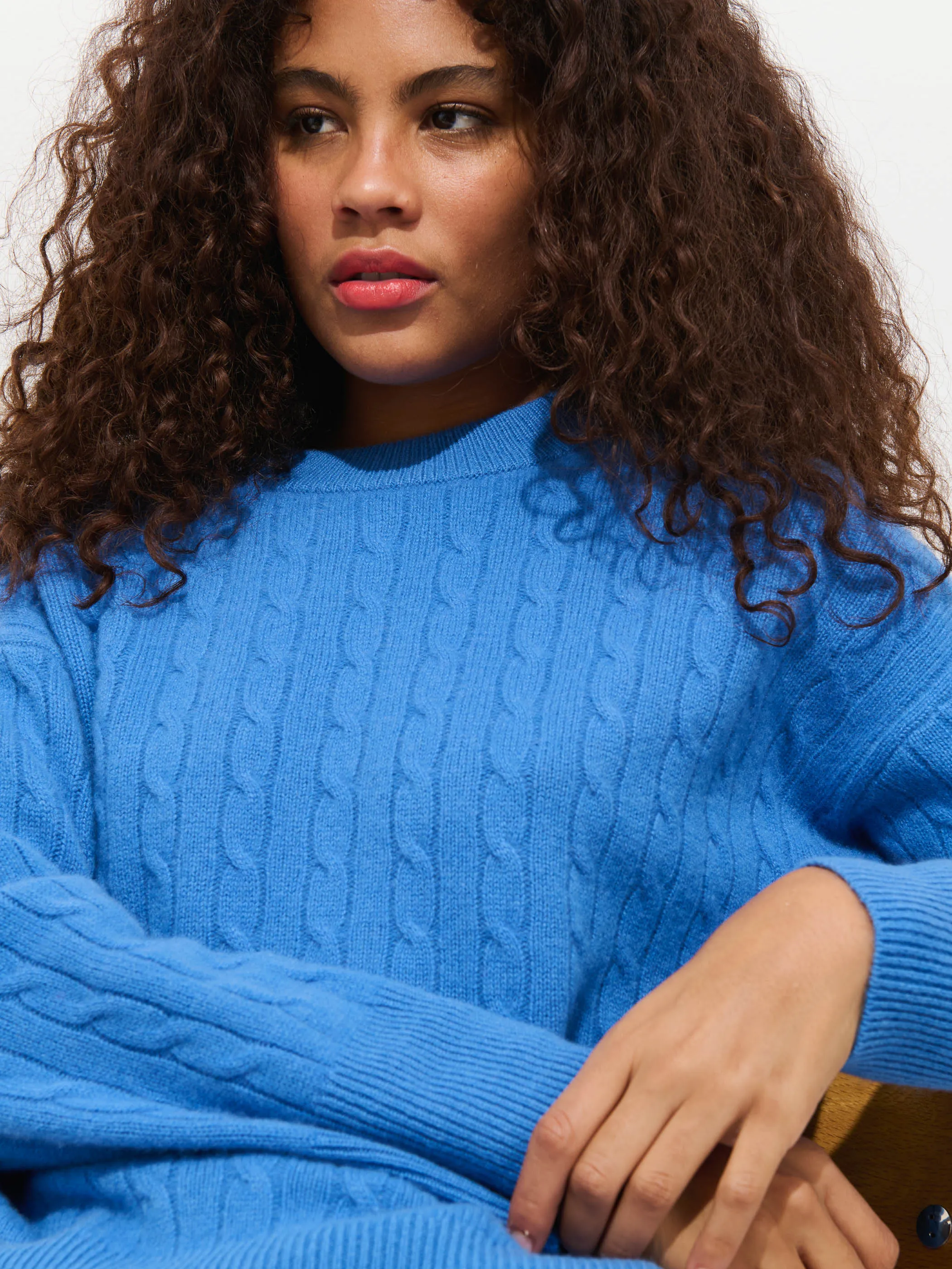 Charlie Cable Sweater In Cashmere sold by Alex Mill product image thumbnail 5
