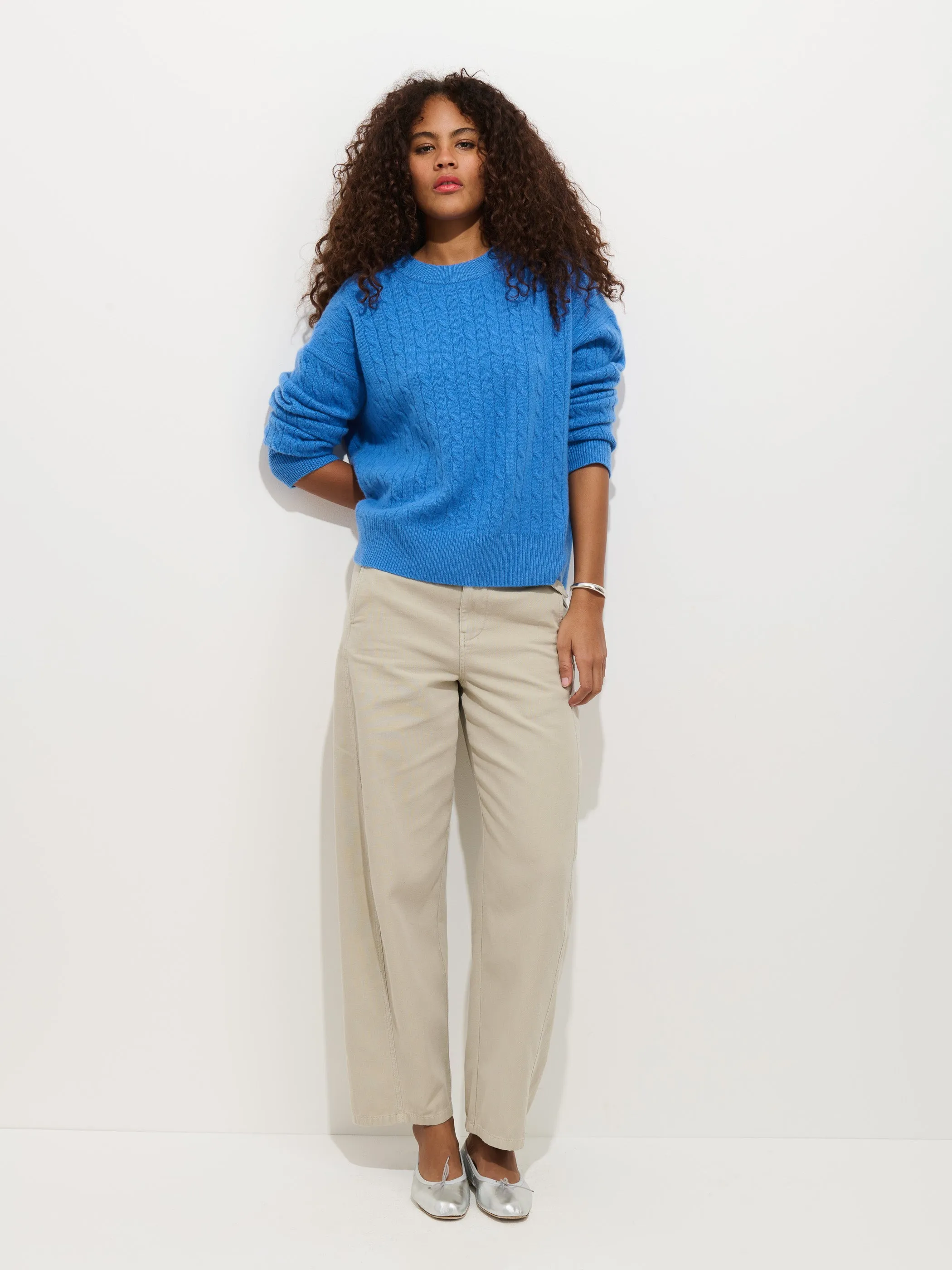 Charlie Cable Sweater In Cashmere sold by Alex Mill product image thumbnail 3