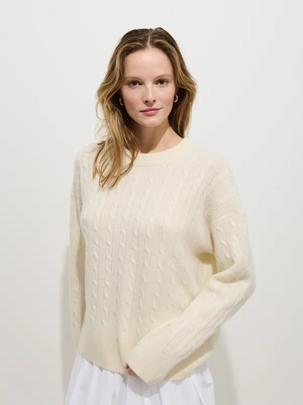 Charlie Cable Sweater In Cashmere sold by Alex Mill