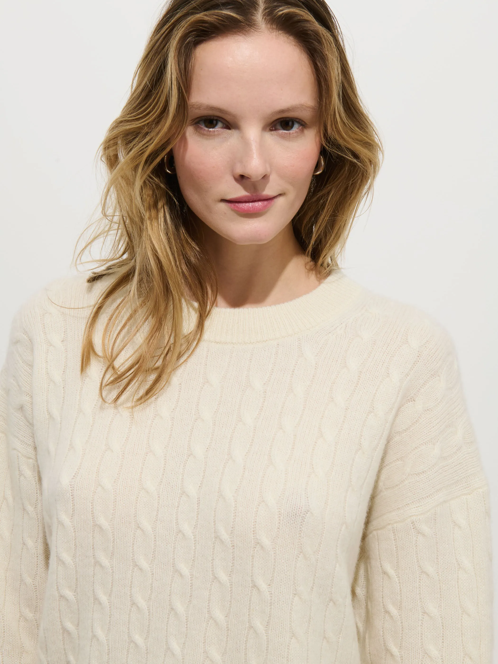 Charlie Cable Sweater In Cashmere sold by Alex Mill product image thumbnail 5