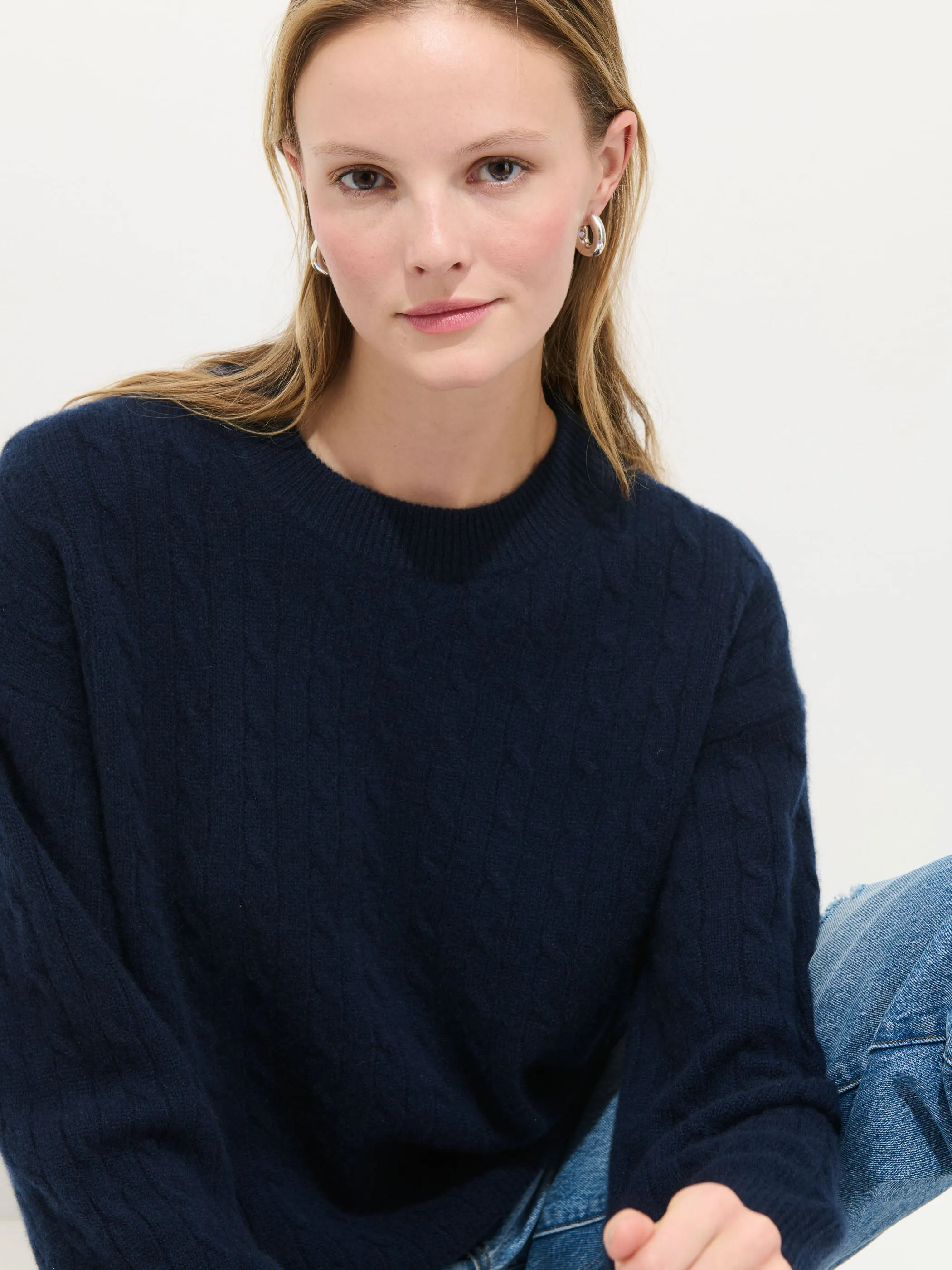 Charlie Cable Sweater In Cashmere sold by Alex Mill product image thumbnail 3
