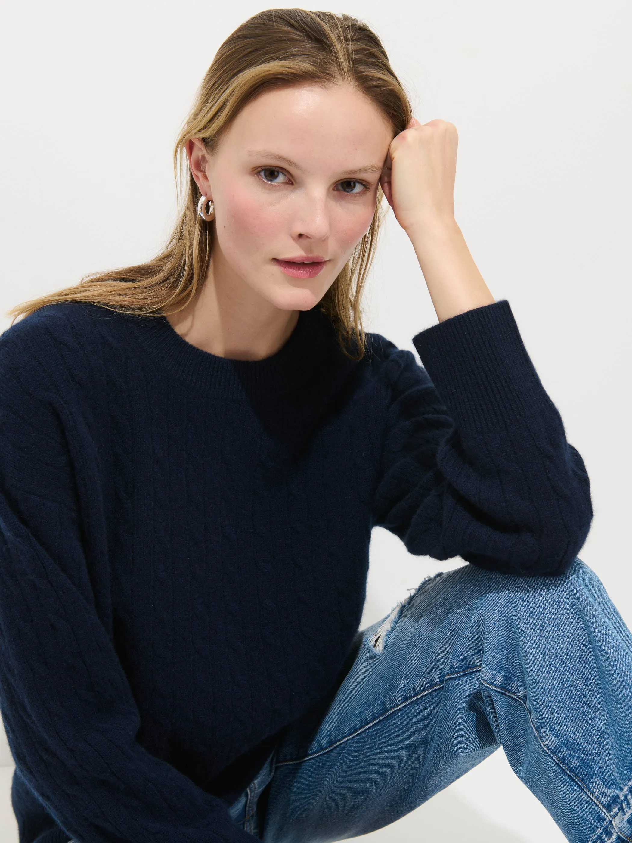 Charlie Cable Sweater In Cashmere sold by Alex Mill product image thumbnail 4
