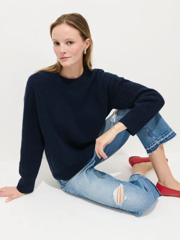 Charlie Cable Sweater In Cashmere sold by Alex Mill