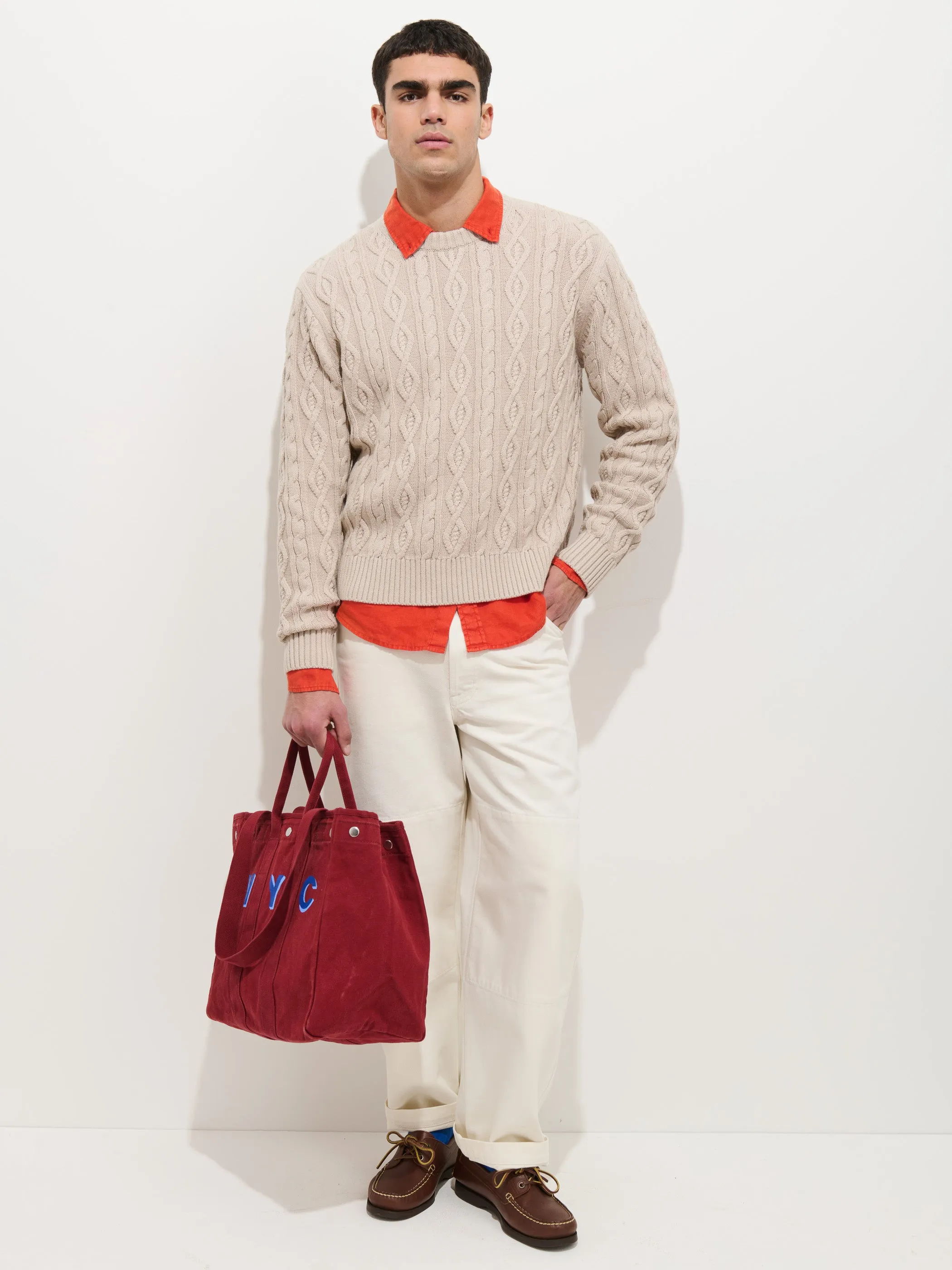 Aaron Cable Sweater in Cotton sold by Alex Mill product image thumbnail 3