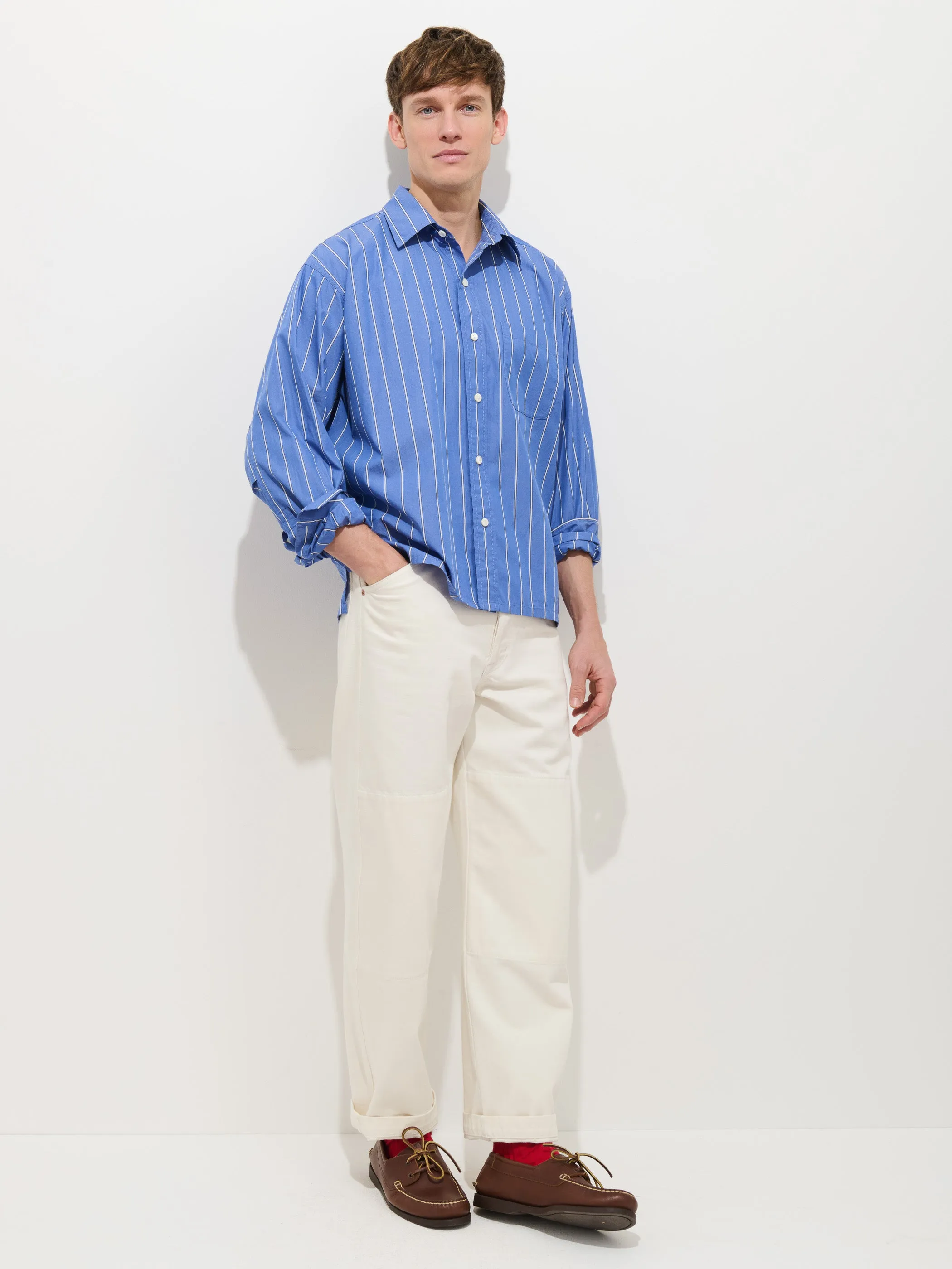 Franklin Striped Shirt In Cotton Poplin sold by Alex Mill product image thumbnail 3