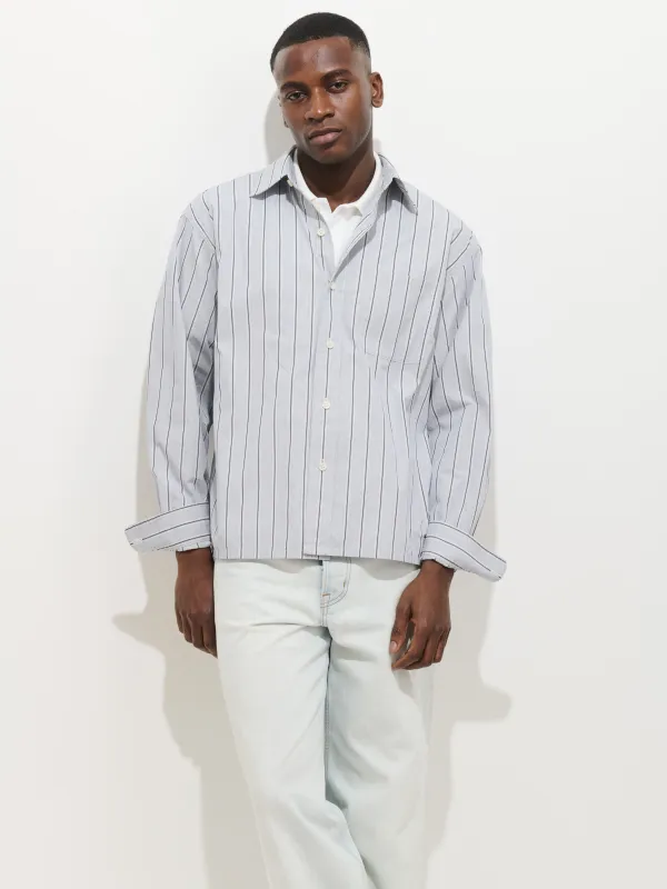 Franklin Striped Shirt In Cotton Poplin sold by Alex Mill
