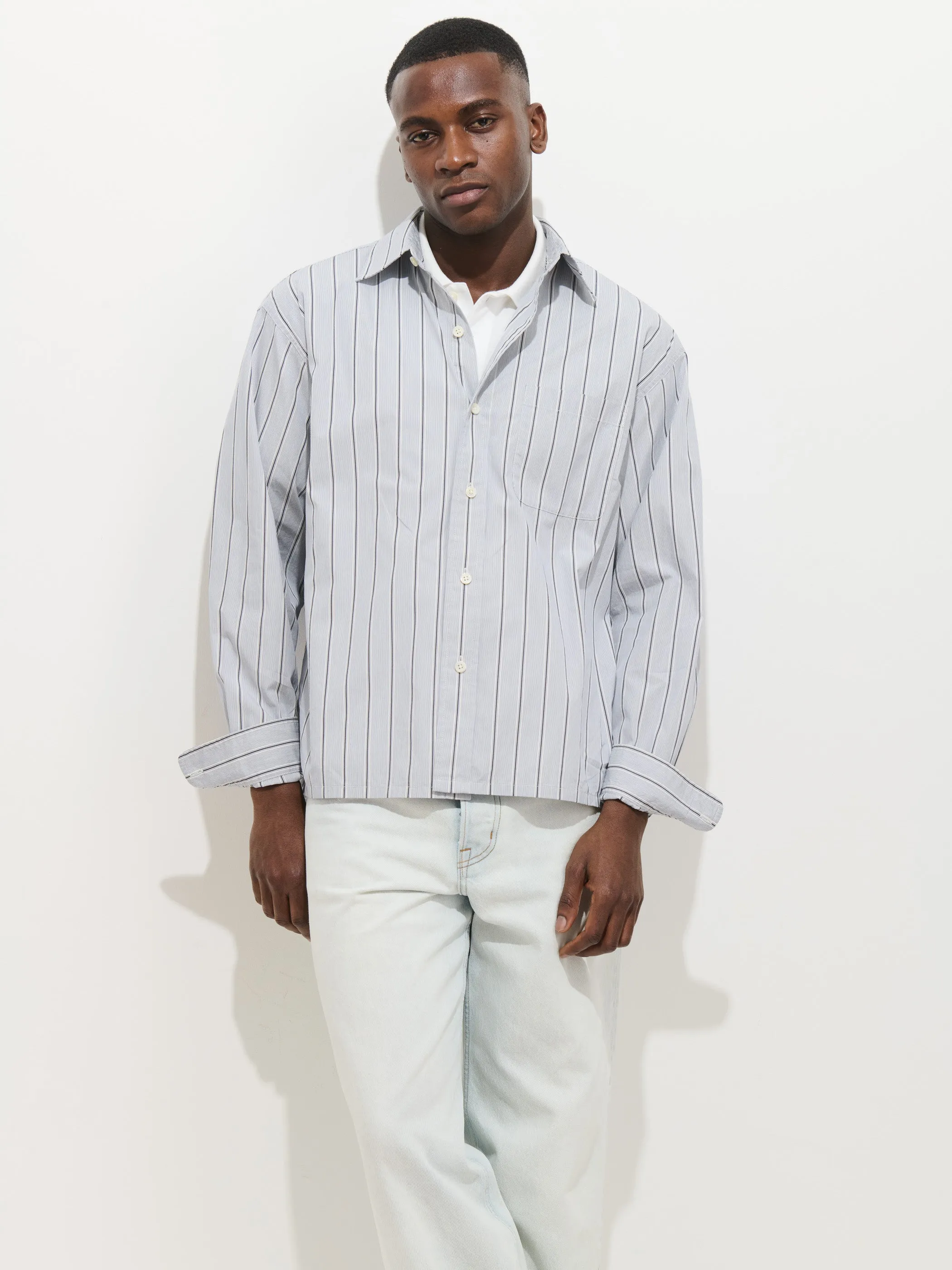 Franklin Striped Shirt In Cotton Poplin sold by Alex Mill