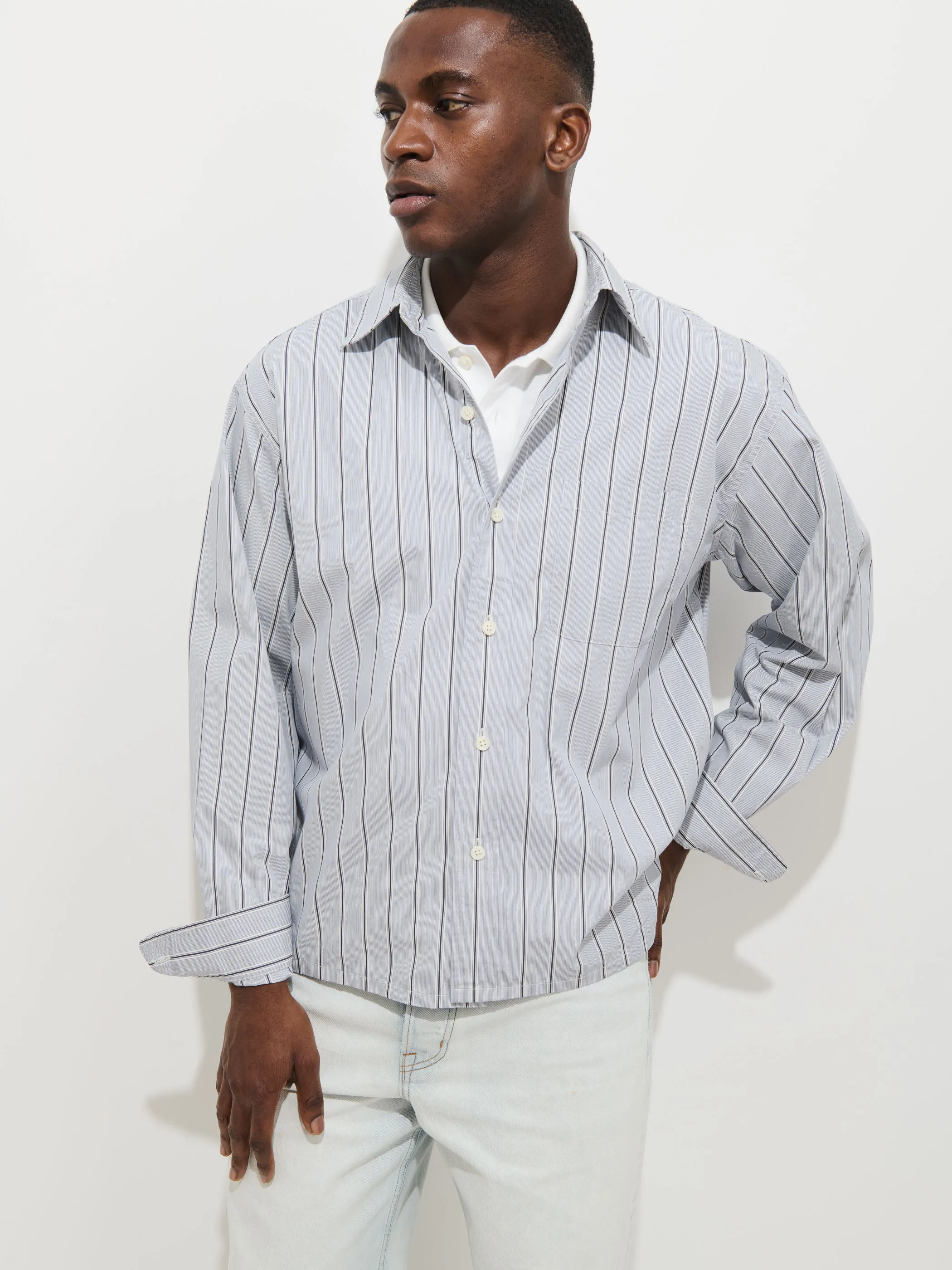 Franklin Striped Shirt In Cotton Poplin sold by Alex Mill product image thumbnail 4