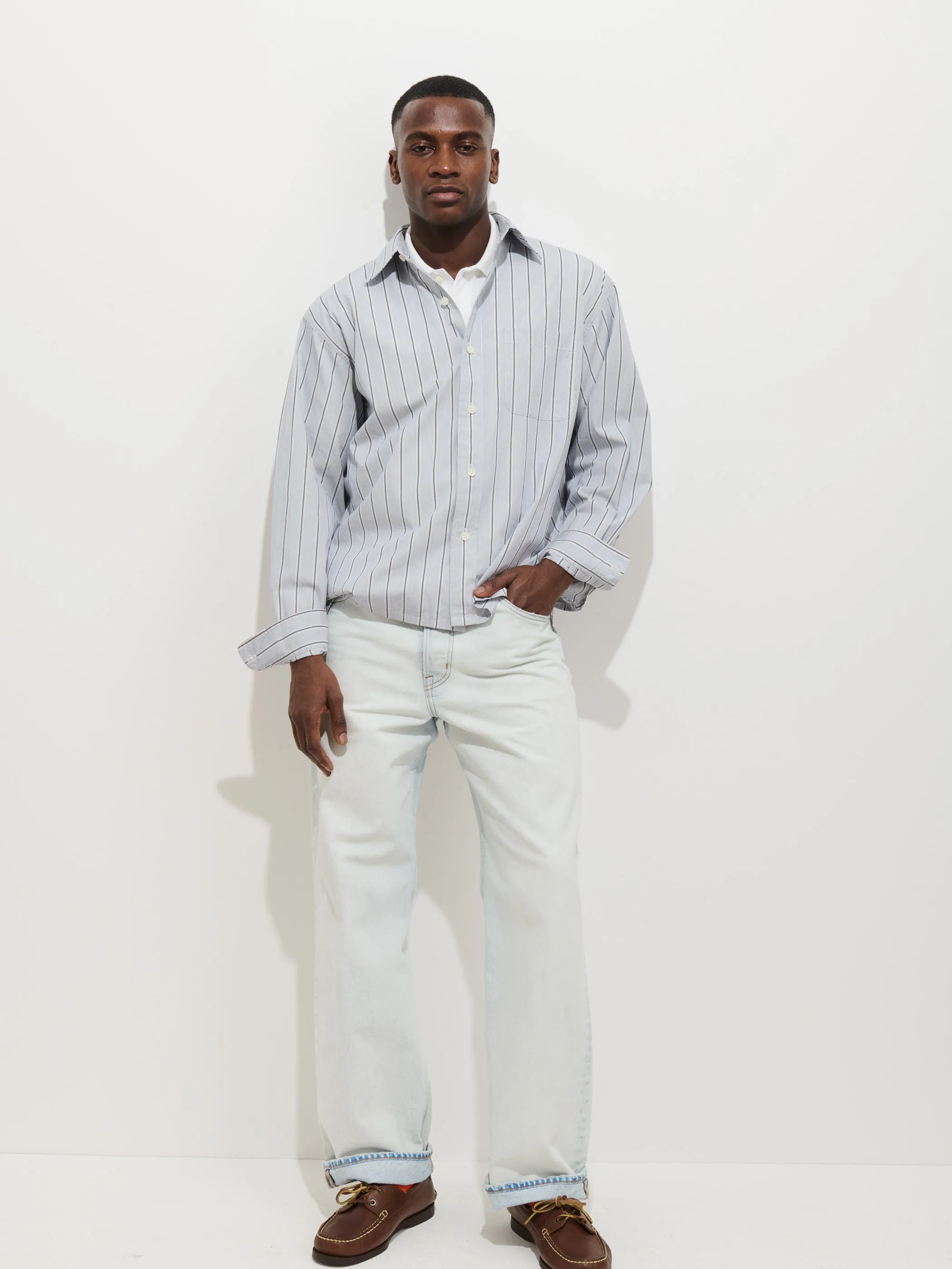 Franklin Striped Shirt In Cotton Poplin sold by Alex Mill product image thumbnail 3