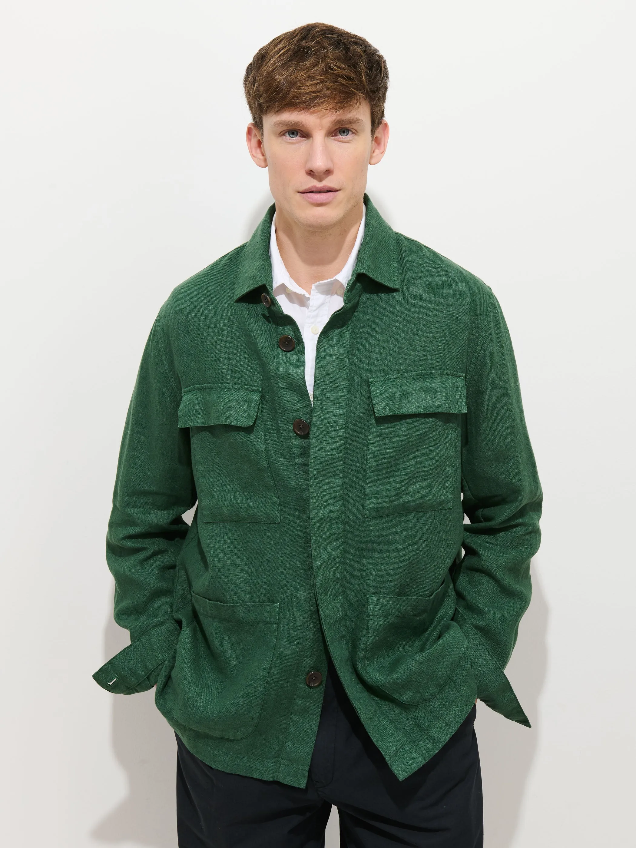 Riviera Work Jacket In Linen sold by Alex Mill