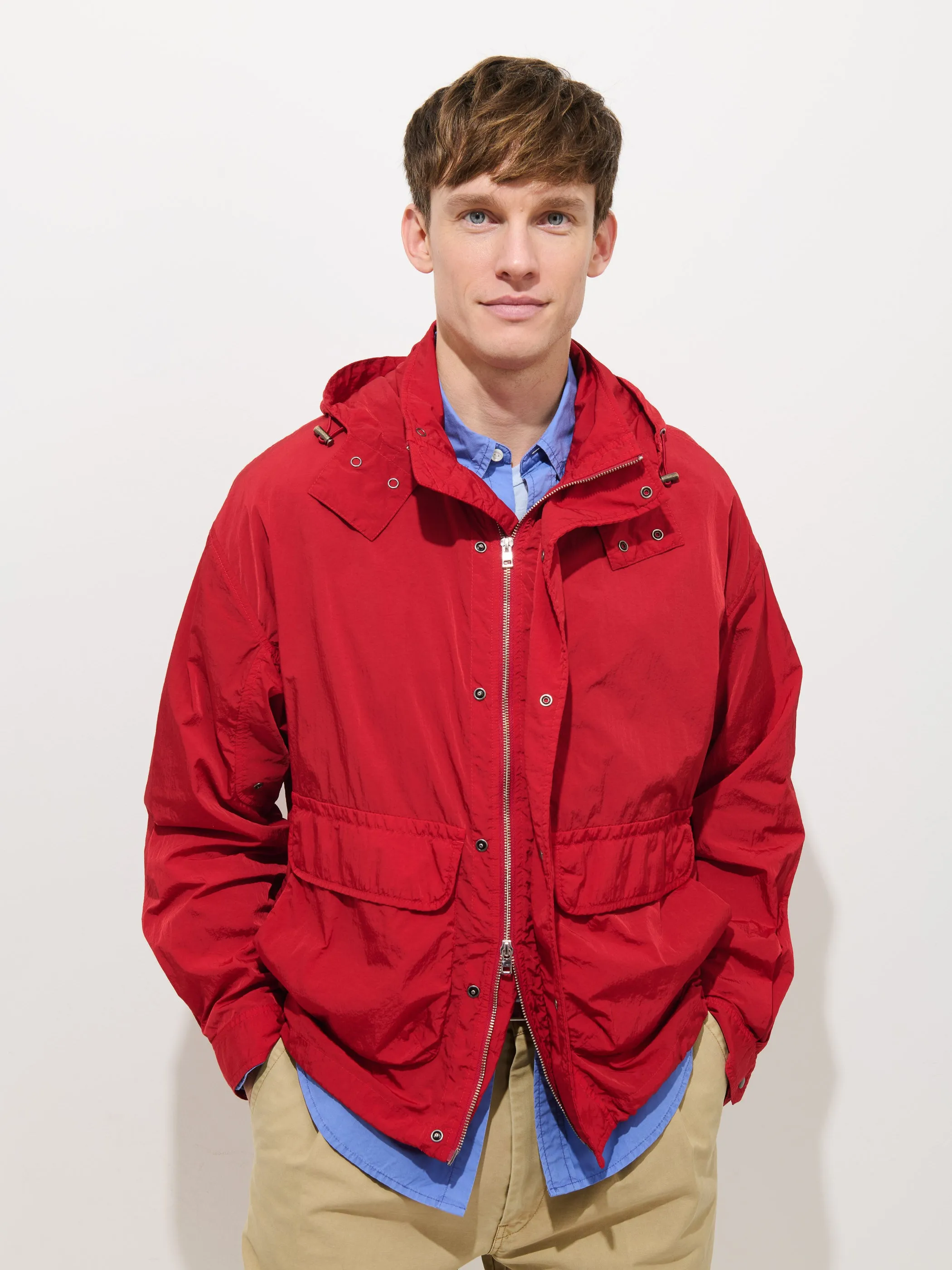 David Windbreaker In Crinkle Nylon sold by Alex Mill
