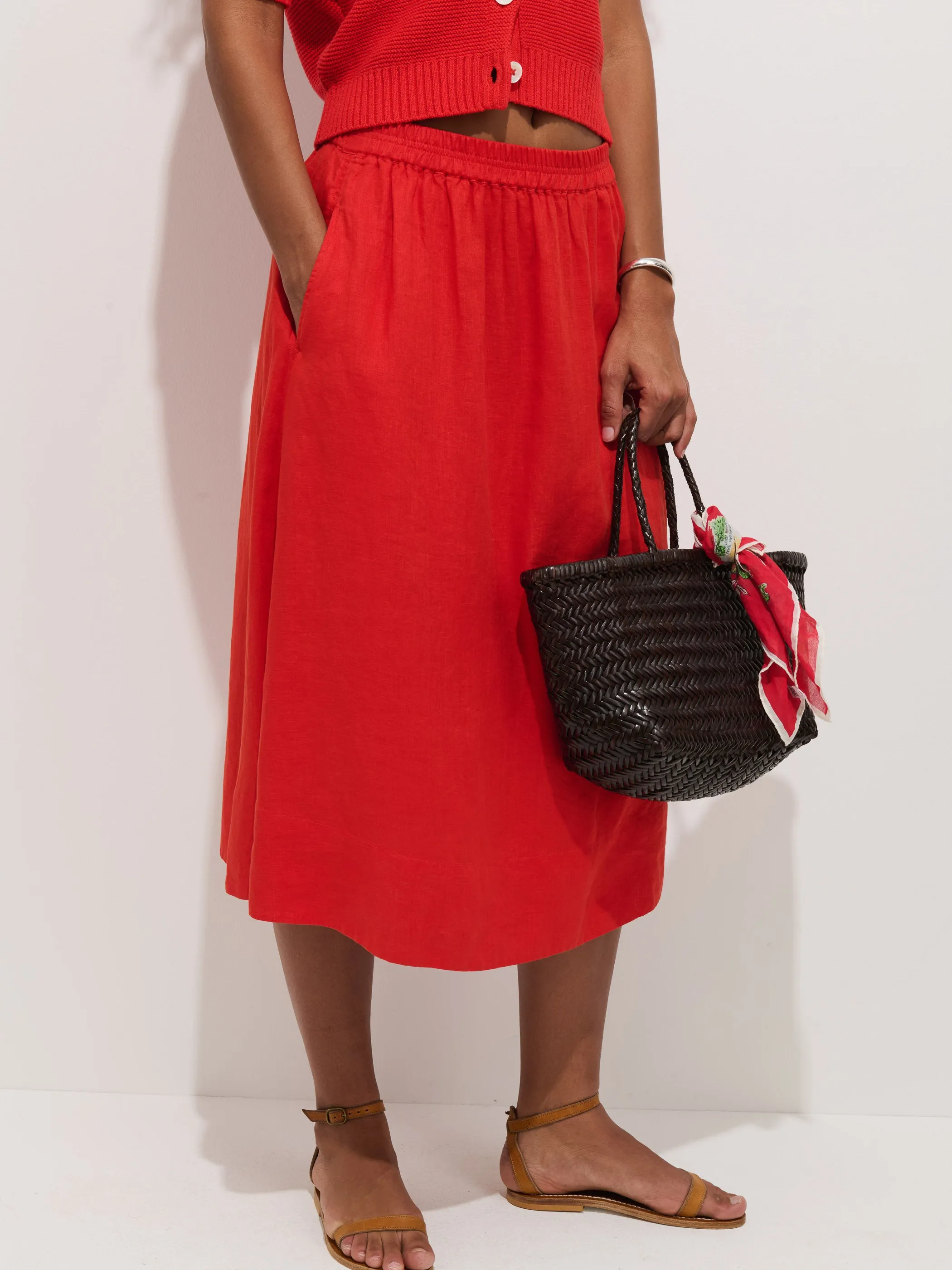 Maddie Skirt In Linen sold by Alex Mill product image thumbnail 4