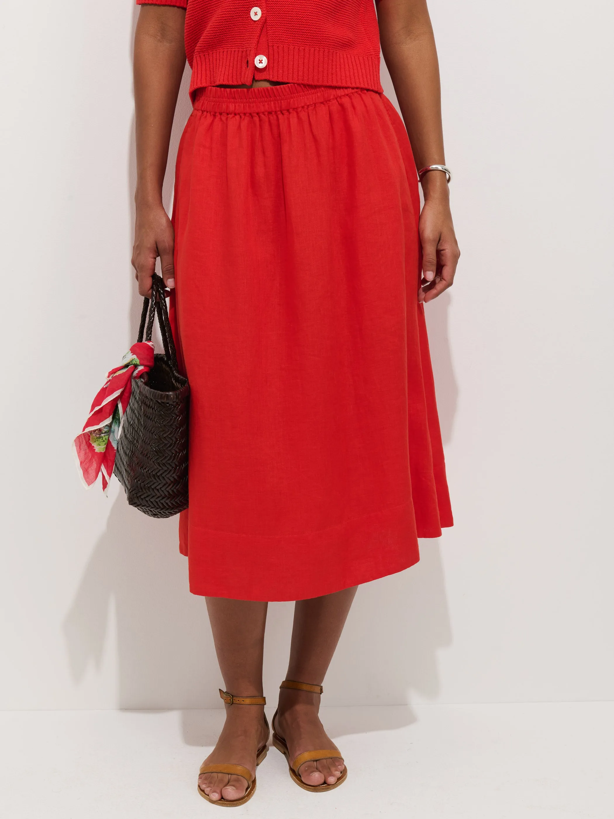 Maddie Skirt In Linen sold by Alex Mill product image thumbnail 3