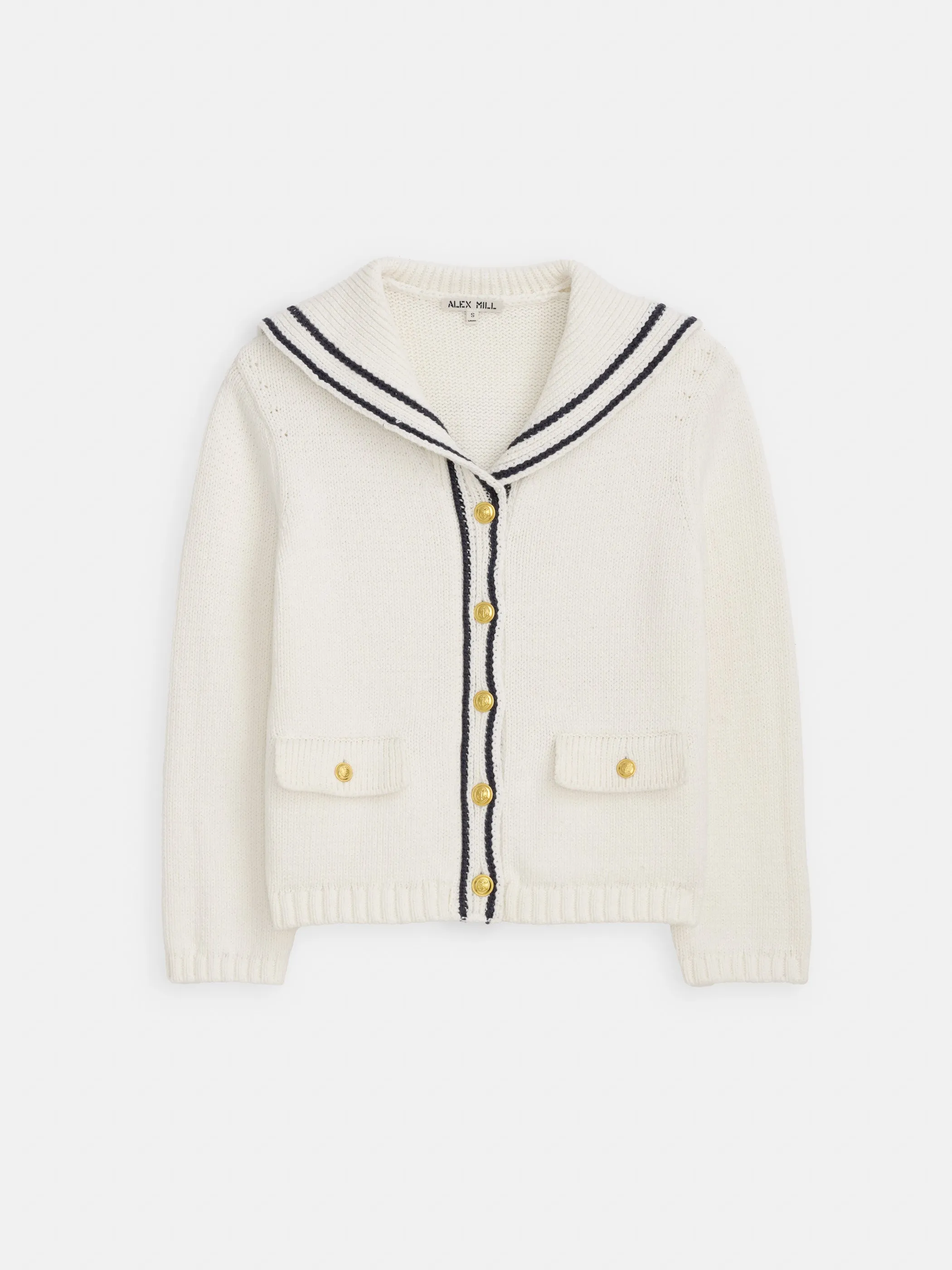 Cassie Sailor Cardigan
In Cotton Blend sold by Alex Mill product image thumbnail 2
