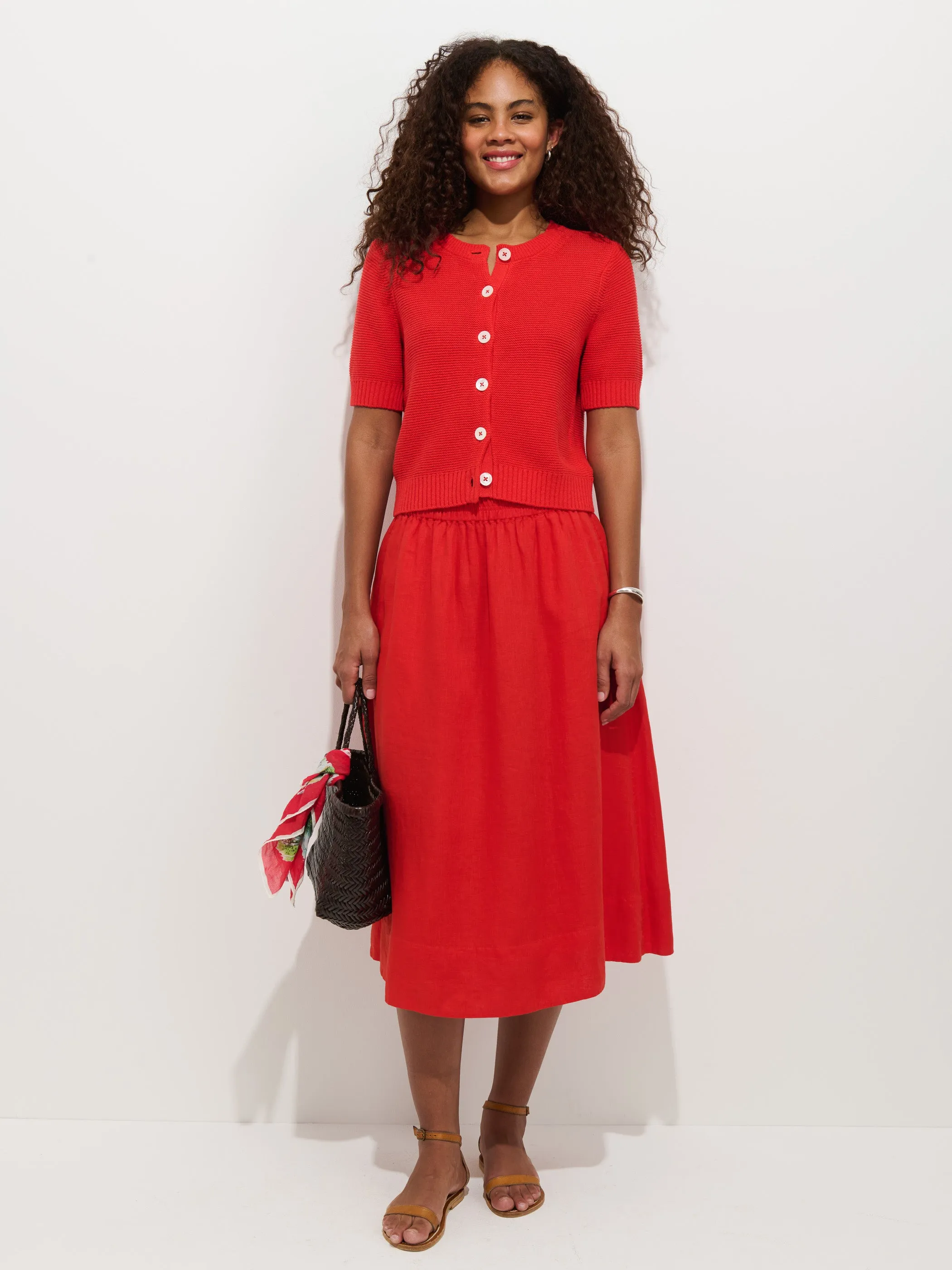 Elle Cardigan In Linen Cotton sold by Alex Mill product image thumbnail 3