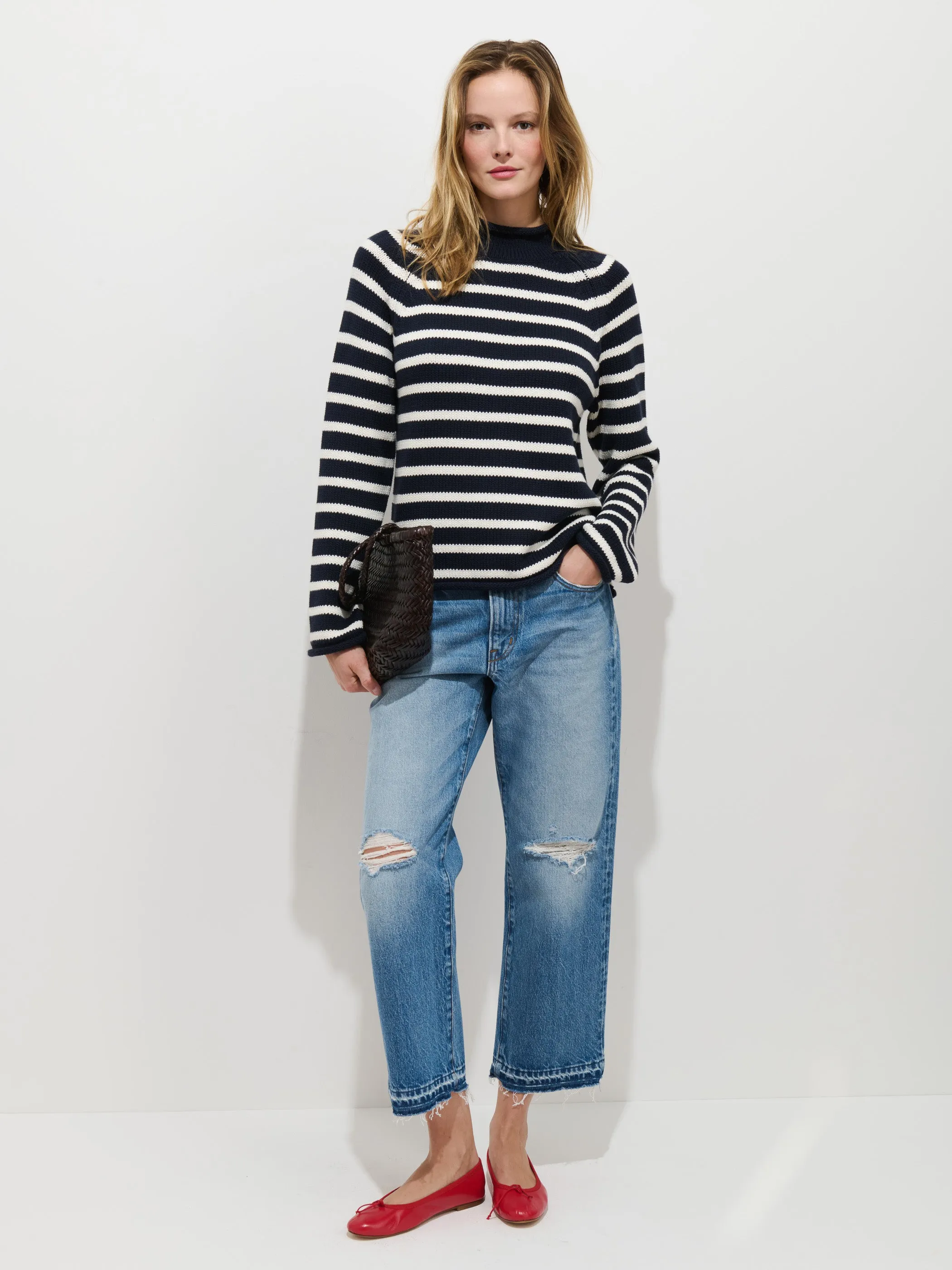 Eastport Striped Rollneck In Cotton sold by Alex Mill product image thumbnail 4