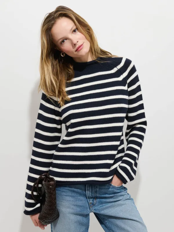 Eastport Striped Rollneck In Cotton sold by Alex Mill