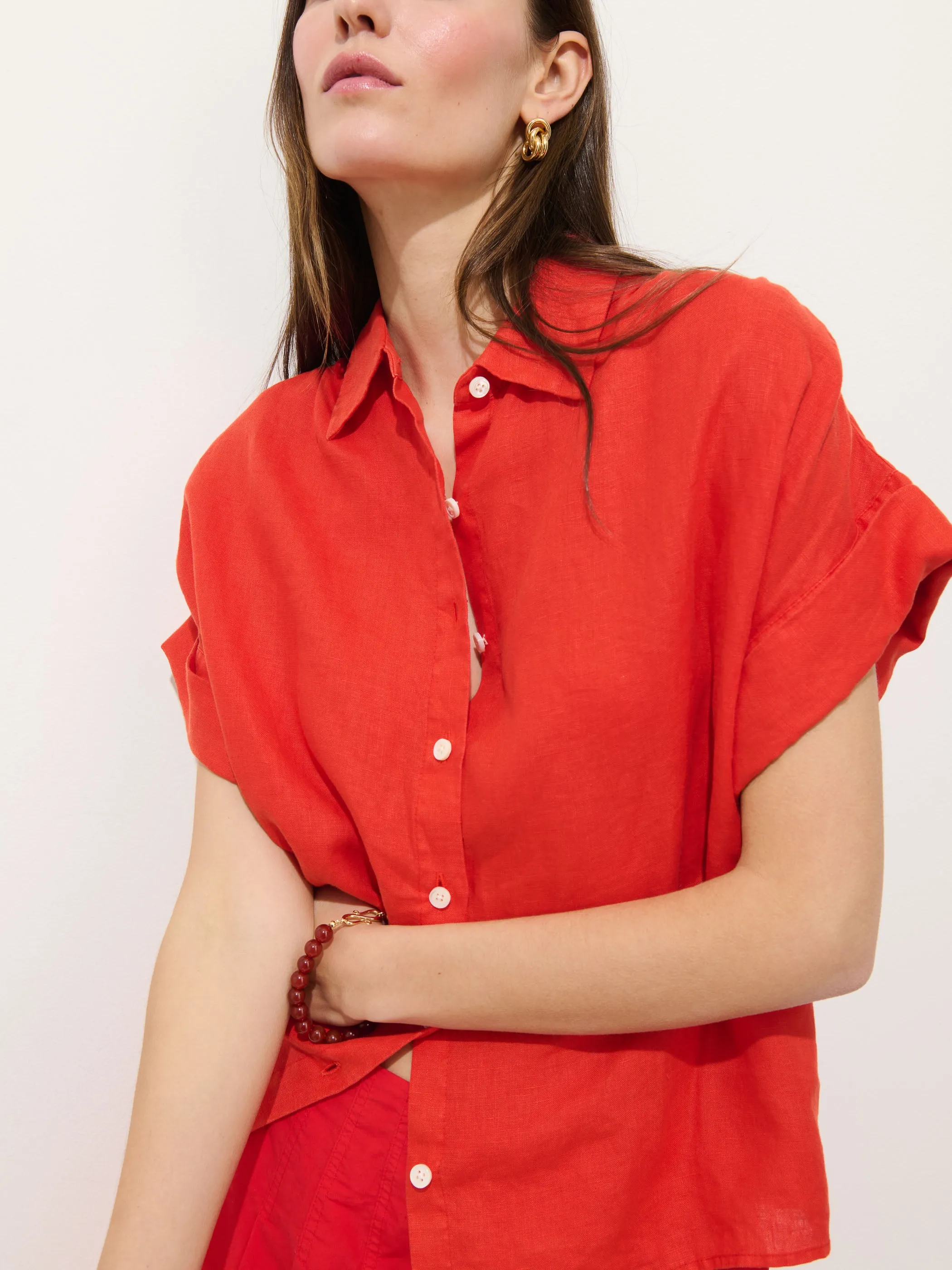 Maddie Blouse In Linen sold by Alex Mill product image thumbnail 5