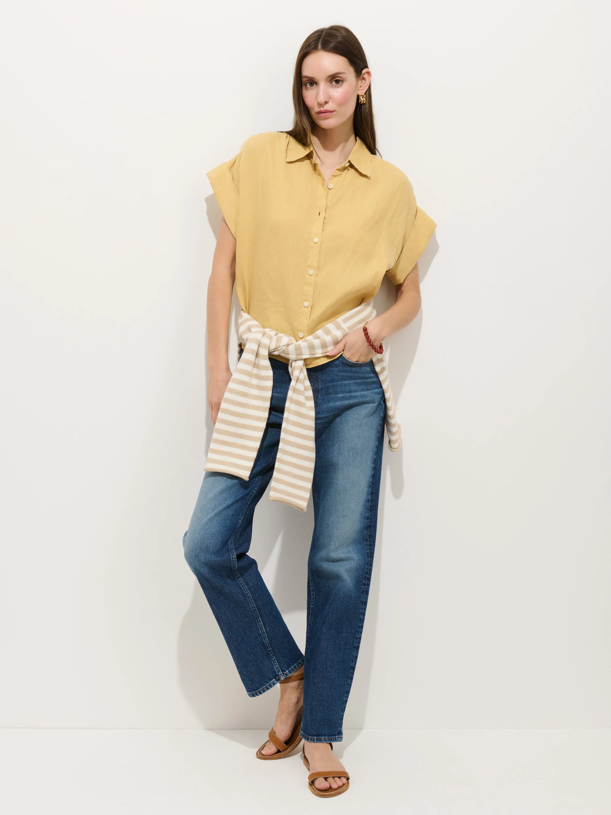 Maddie Blouse In Linen sold by Alex Mill product image thumbnail 3