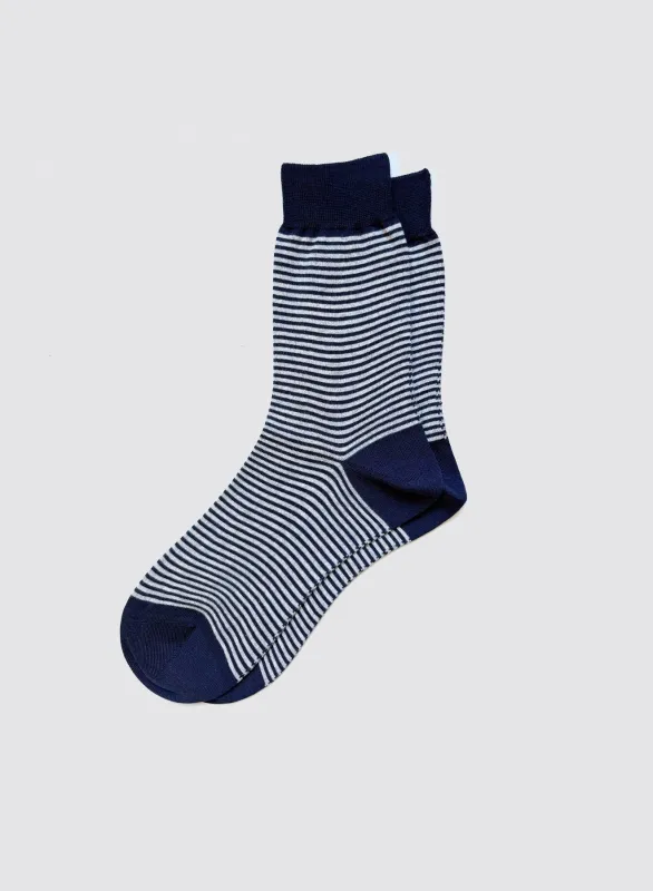 Maria La Rosa Bio Cotton Ribbed Socks in Stripes sold by Alex Mill