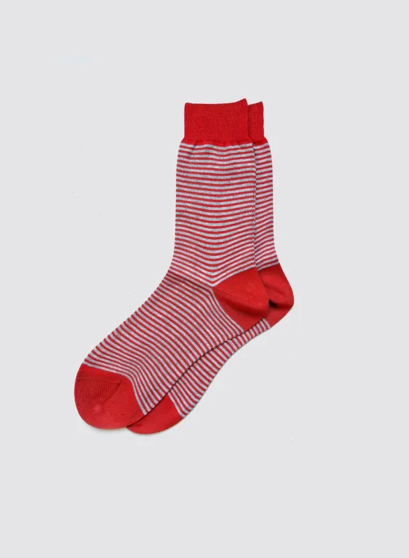 Maria La Rosa Bio Cotton Ribbed Socks in Stripes sold by Alex Mill