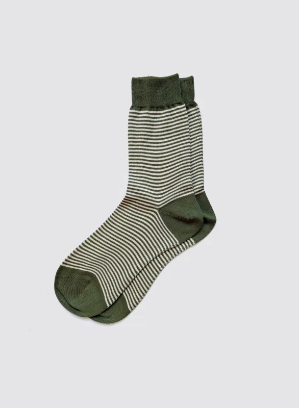 Maria La Rosa Bio Cotton Ribbed Socks in Stripes sold by Alex Mill
