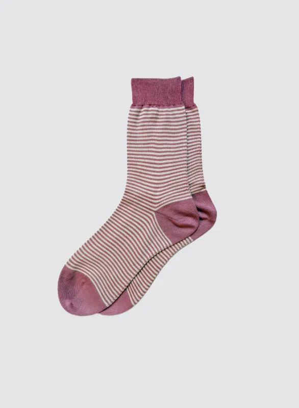 Maria La Rosa Bio Cotton Ribbed Socks in Stripes sold by Alex Mill