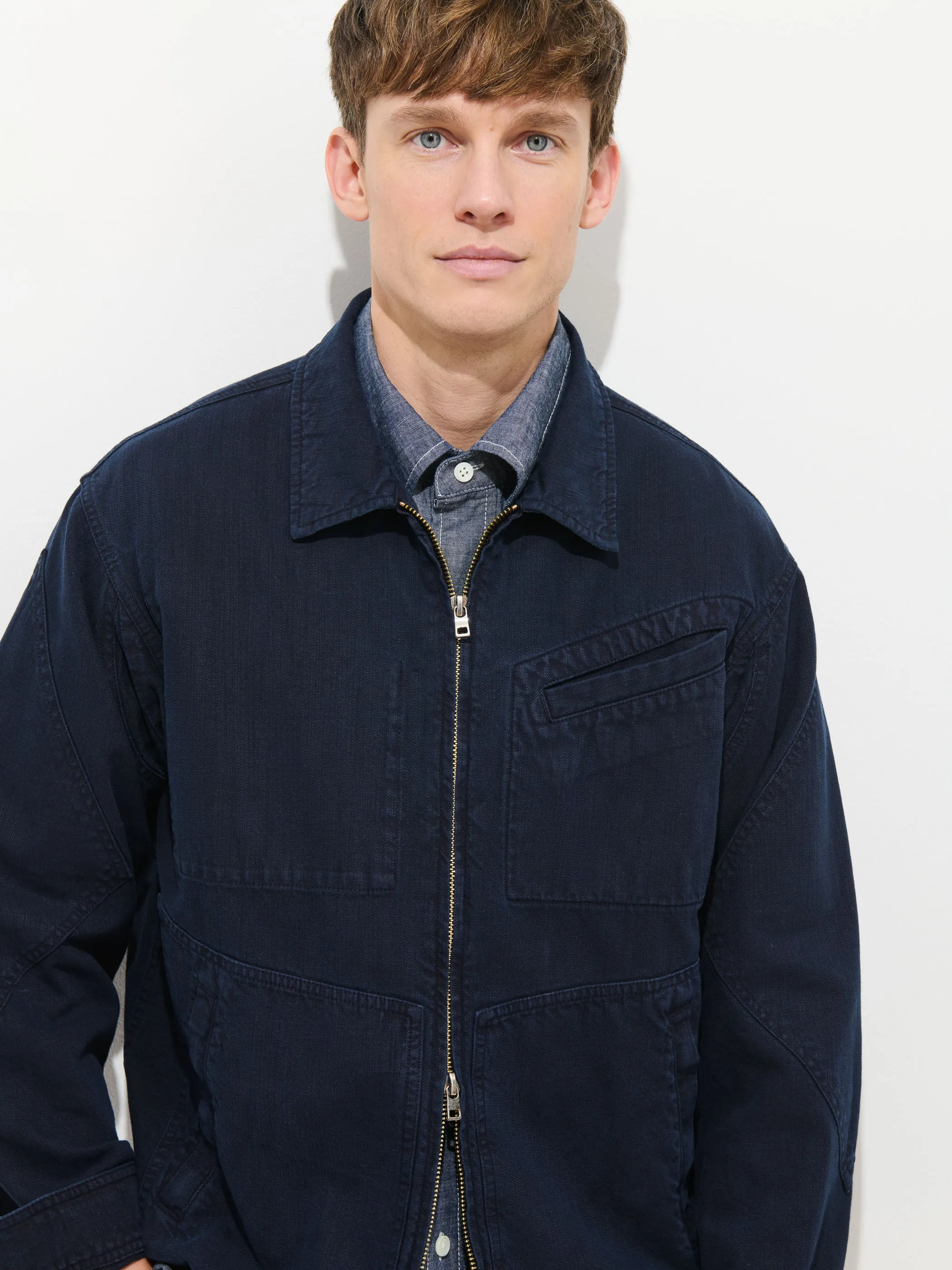 Andre Zip Jacket In Linen Twill sold by Alex Mill product image thumbnail 4