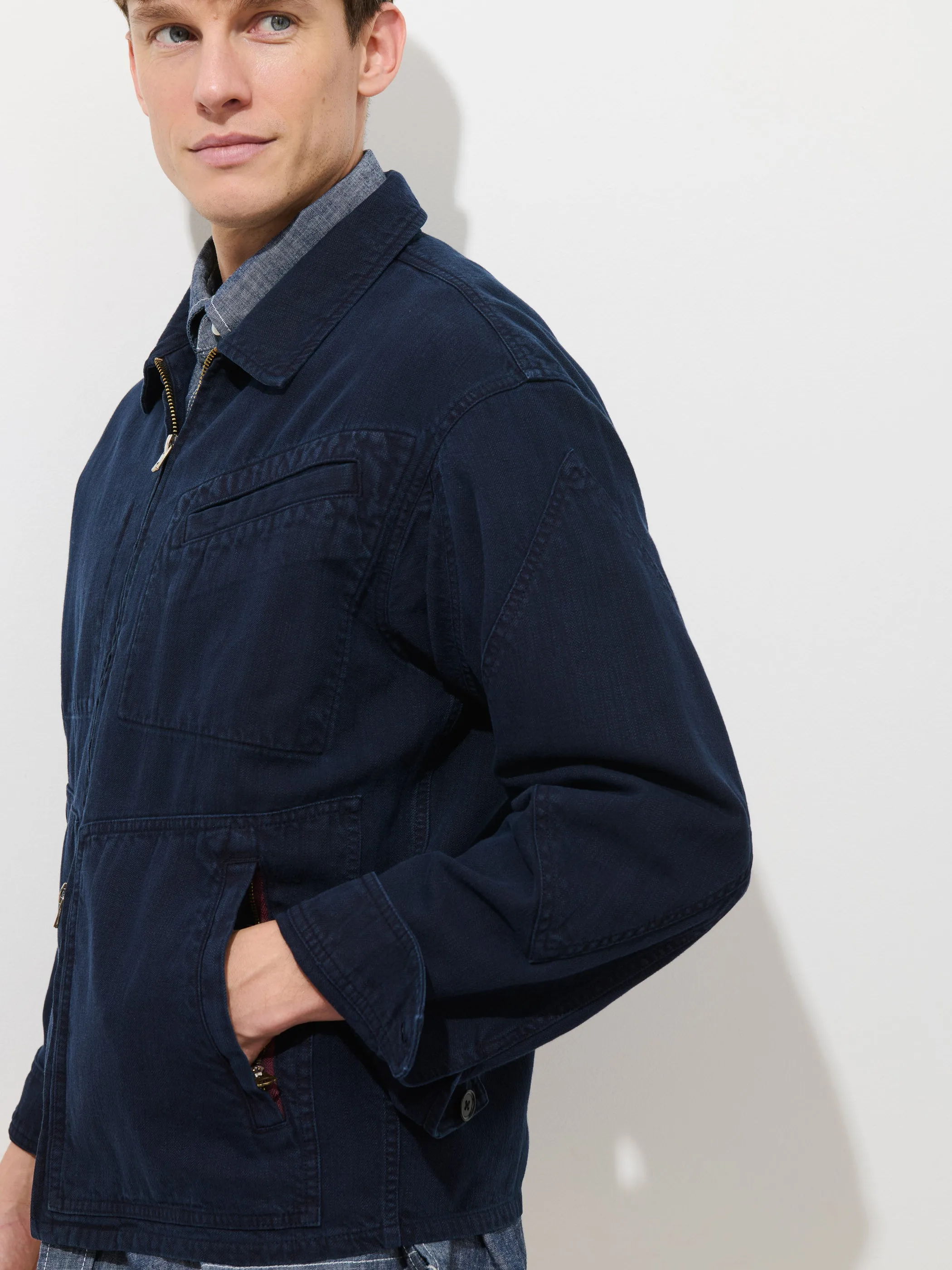 Andre Zip Jacket In Linen Twill sold by Alex Mill product image thumbnail 5