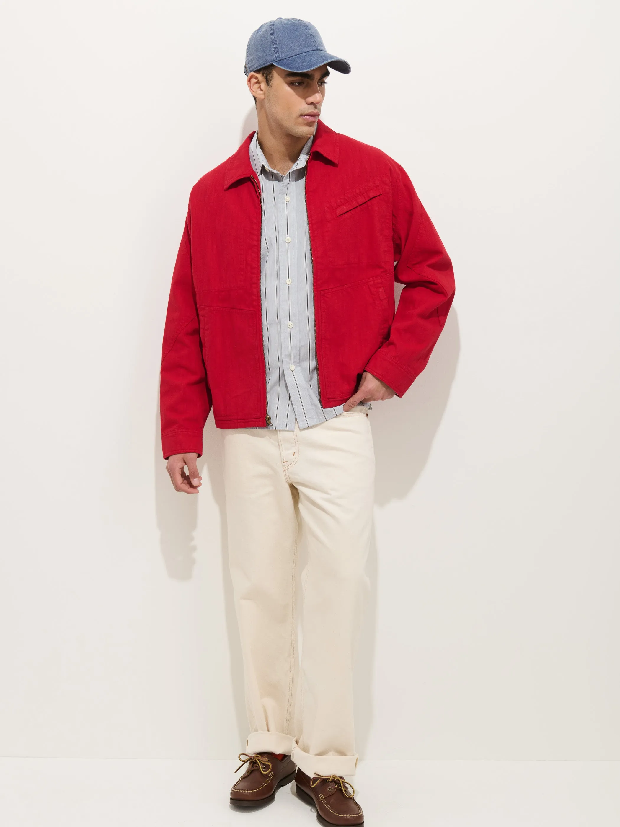Andre Zip Jacket In Linen Twill sold by Alex Mill product image thumbnail 4