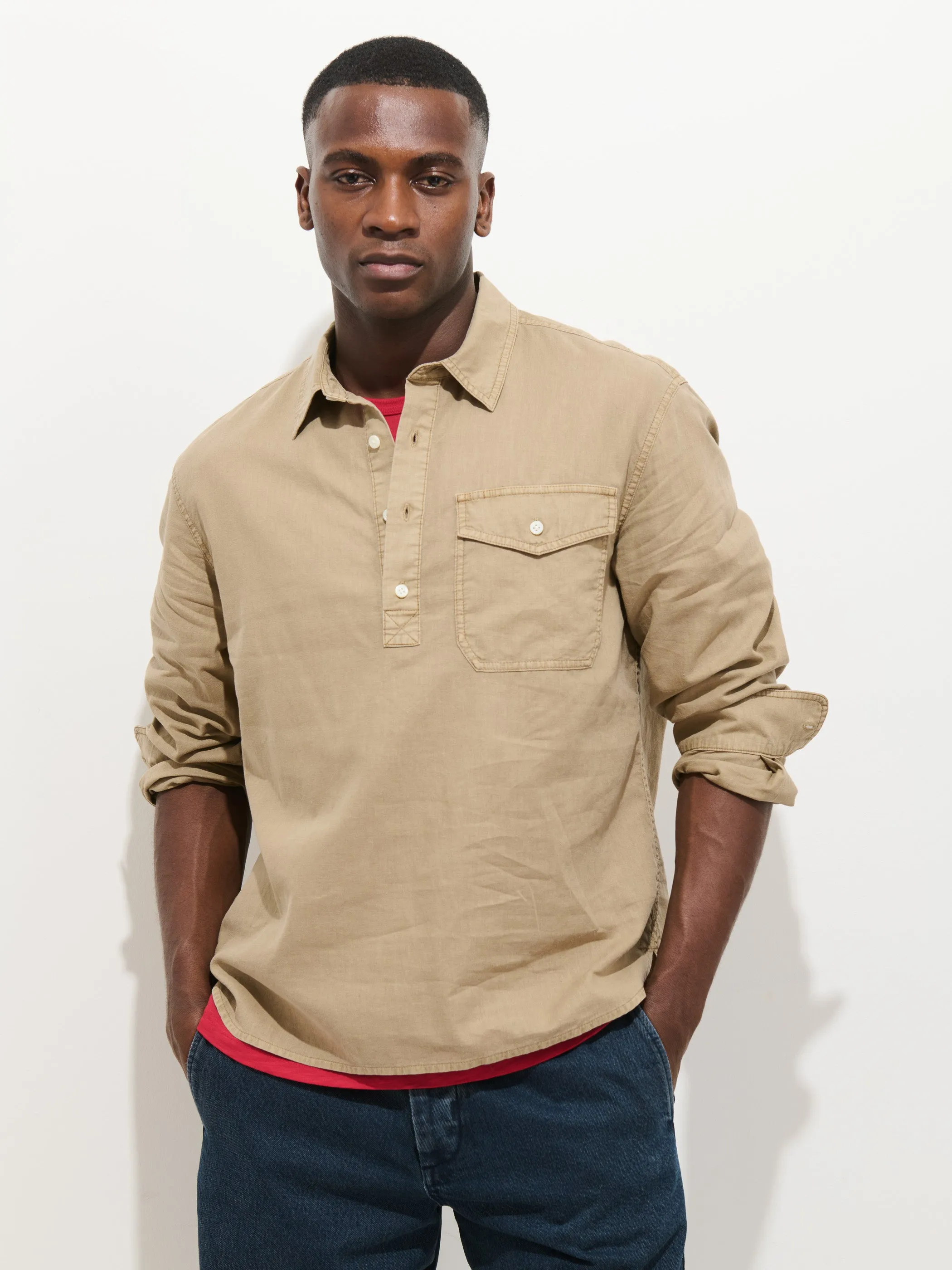 Carter Popover In Cotton Linen sold by Alex Mill