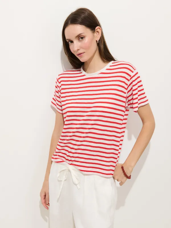 Garcon Striped Tee In Linen Cotton sold by Alex Mill