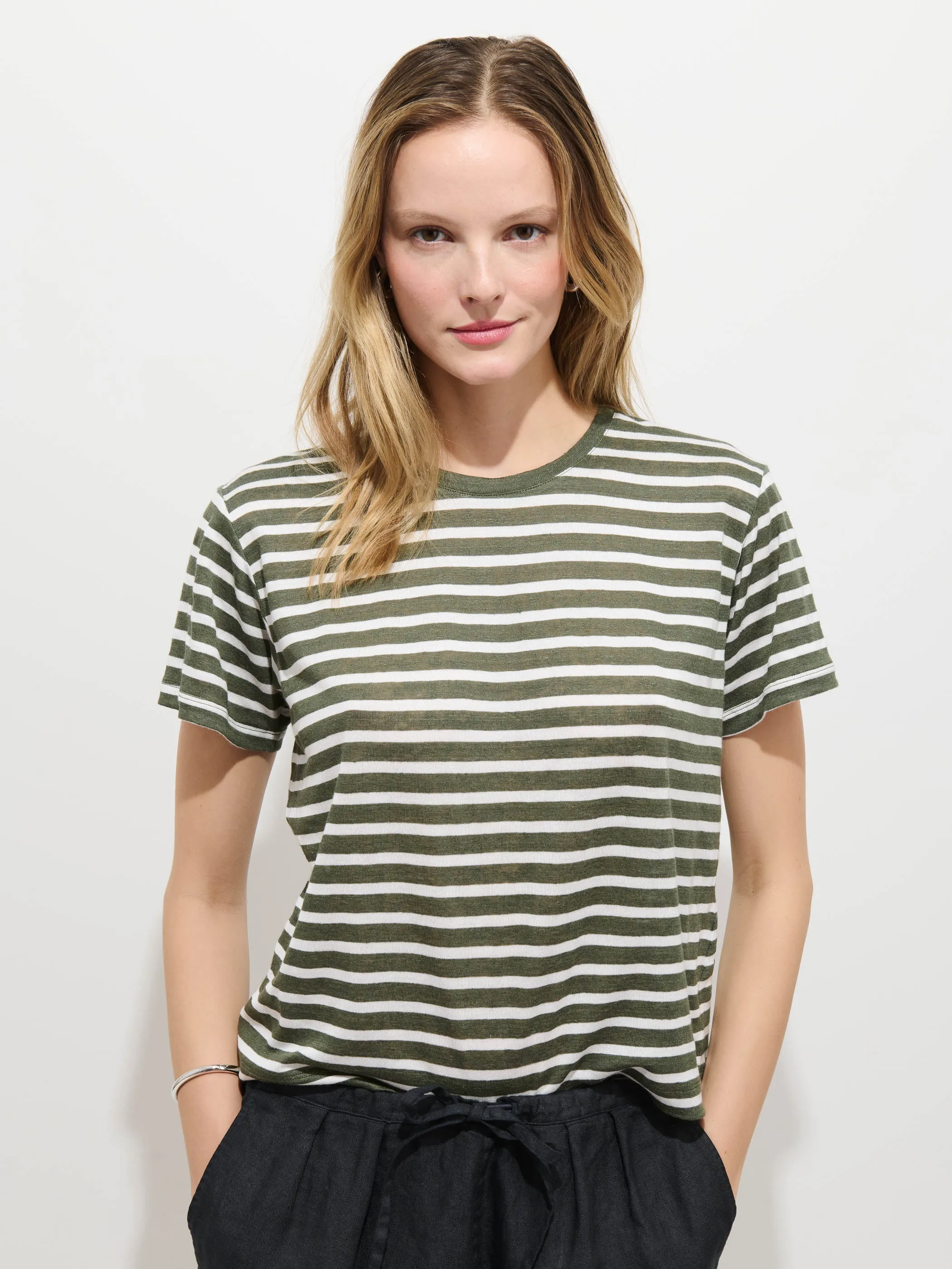 Garcon Striped Tee In Linen Cotton sold by Alex Mill