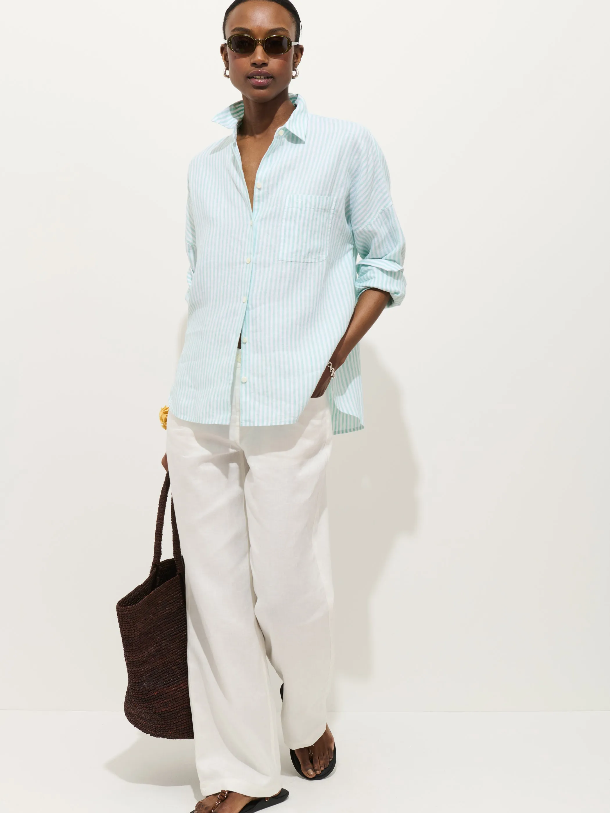 Jo Striped Shirt In Linen sold by Alex Mill product image thumbnail 4