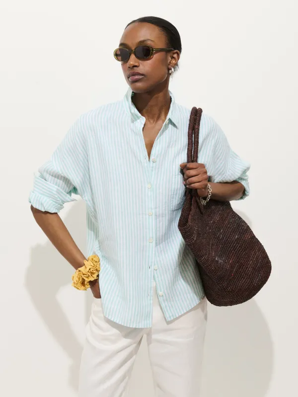 Jo Striped Shirt In Linen made by Alex Mill