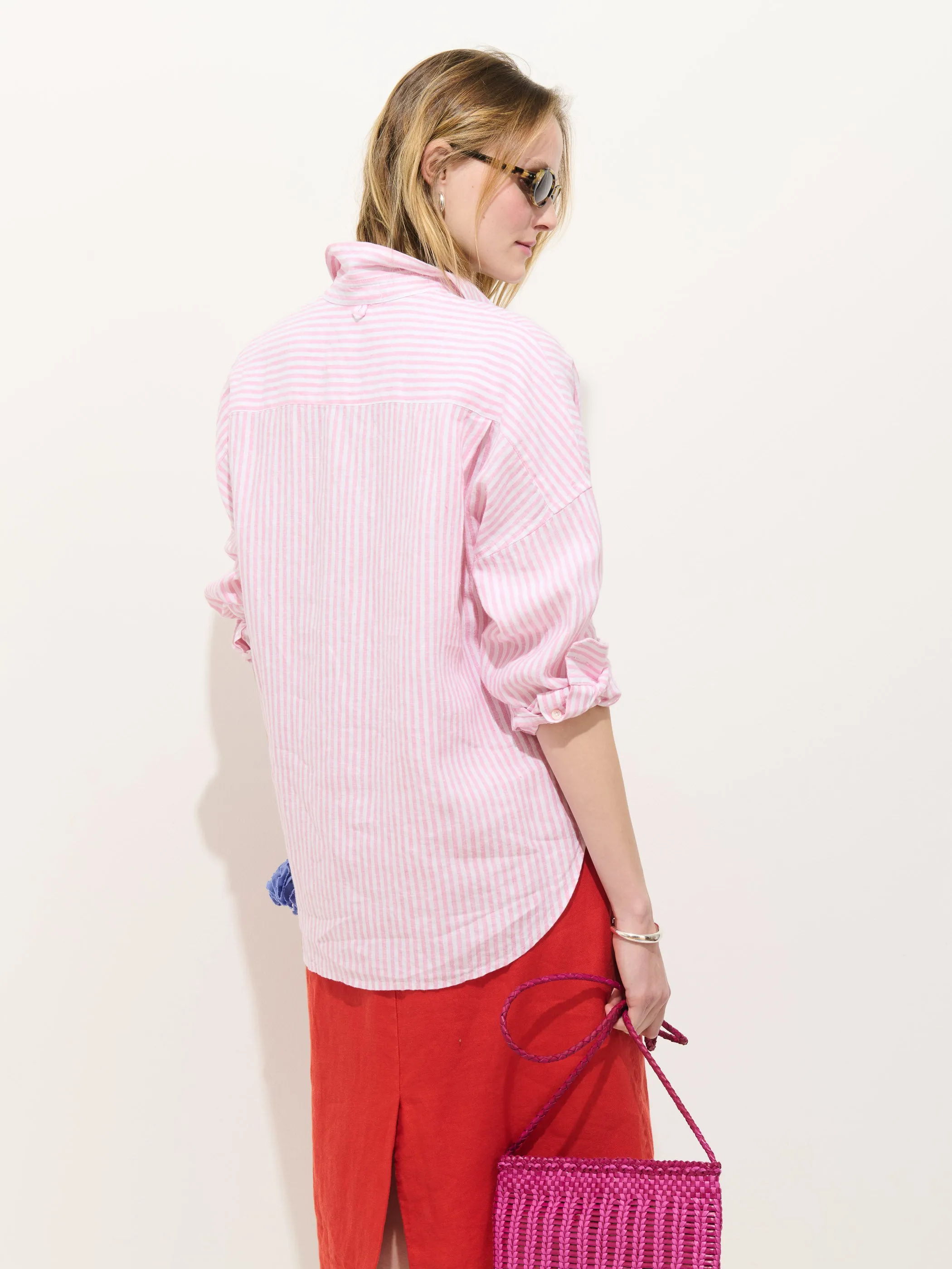 Jo Striped Shirt In Linen sold by Alex Mill product image thumbnail 4