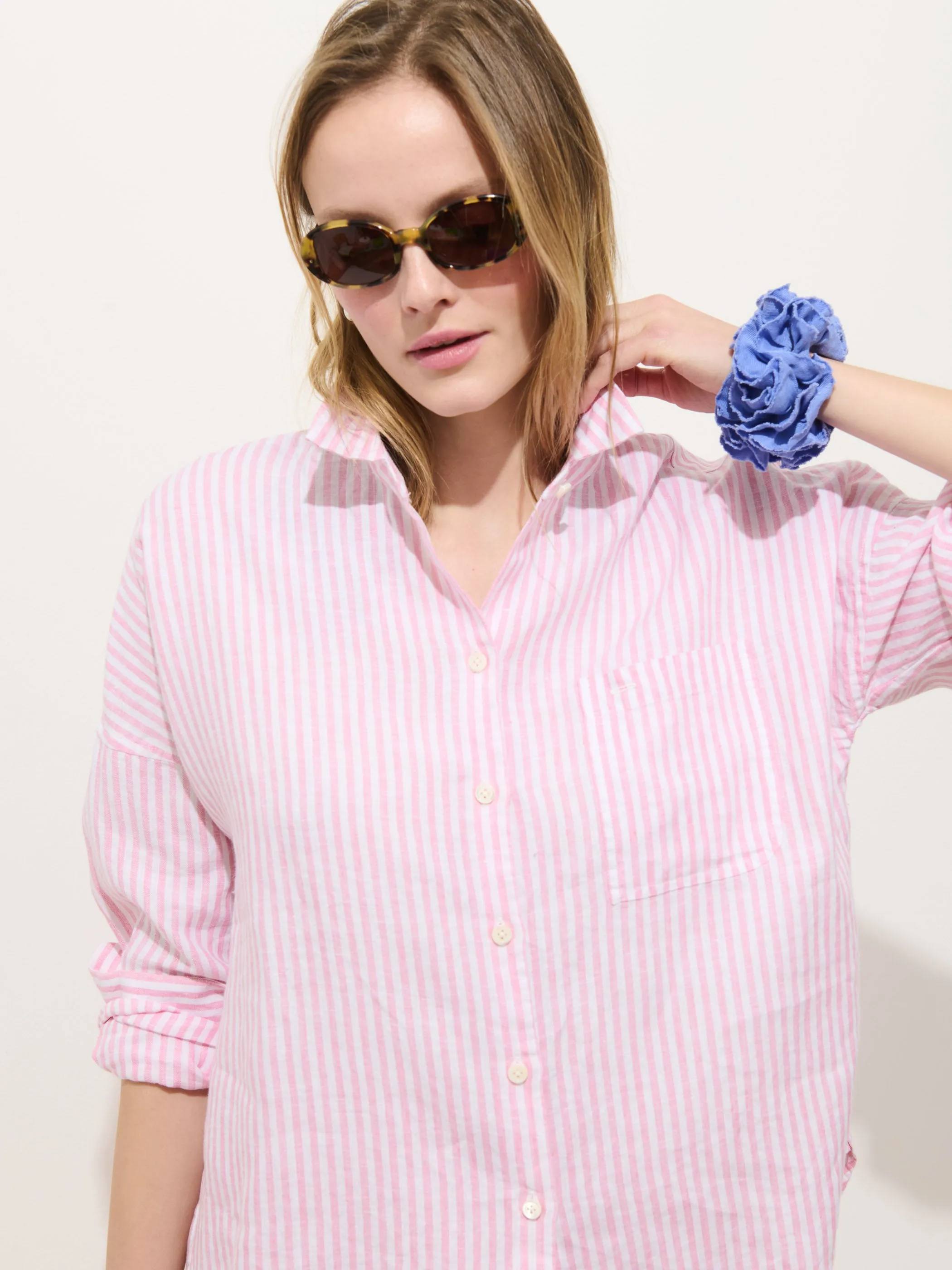 Jo Striped Shirt In Linen sold by Alex Mill product image thumbnail 5