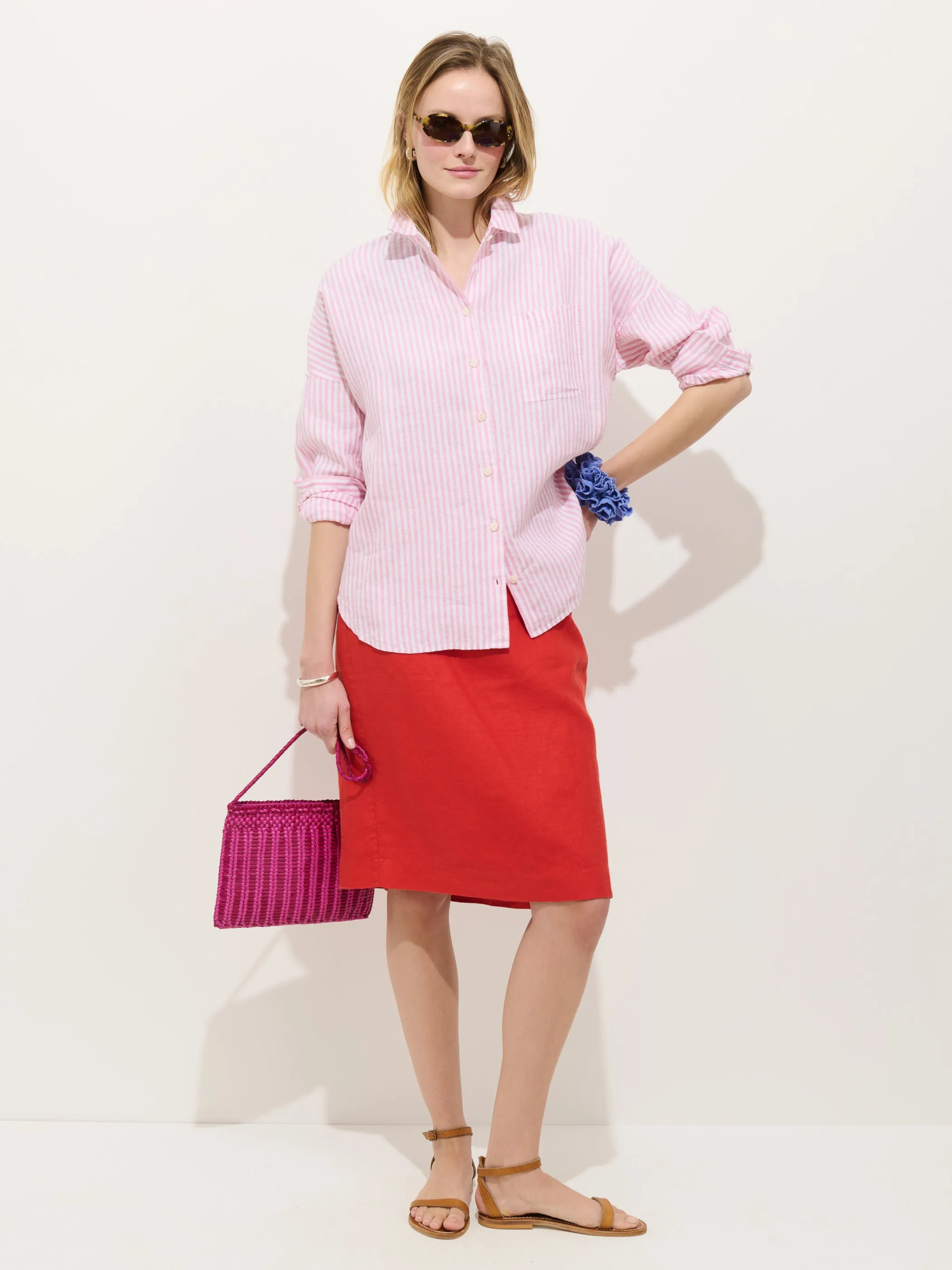 Jo Striped Shirt In Linen sold by Alex Mill product image thumbnail 3